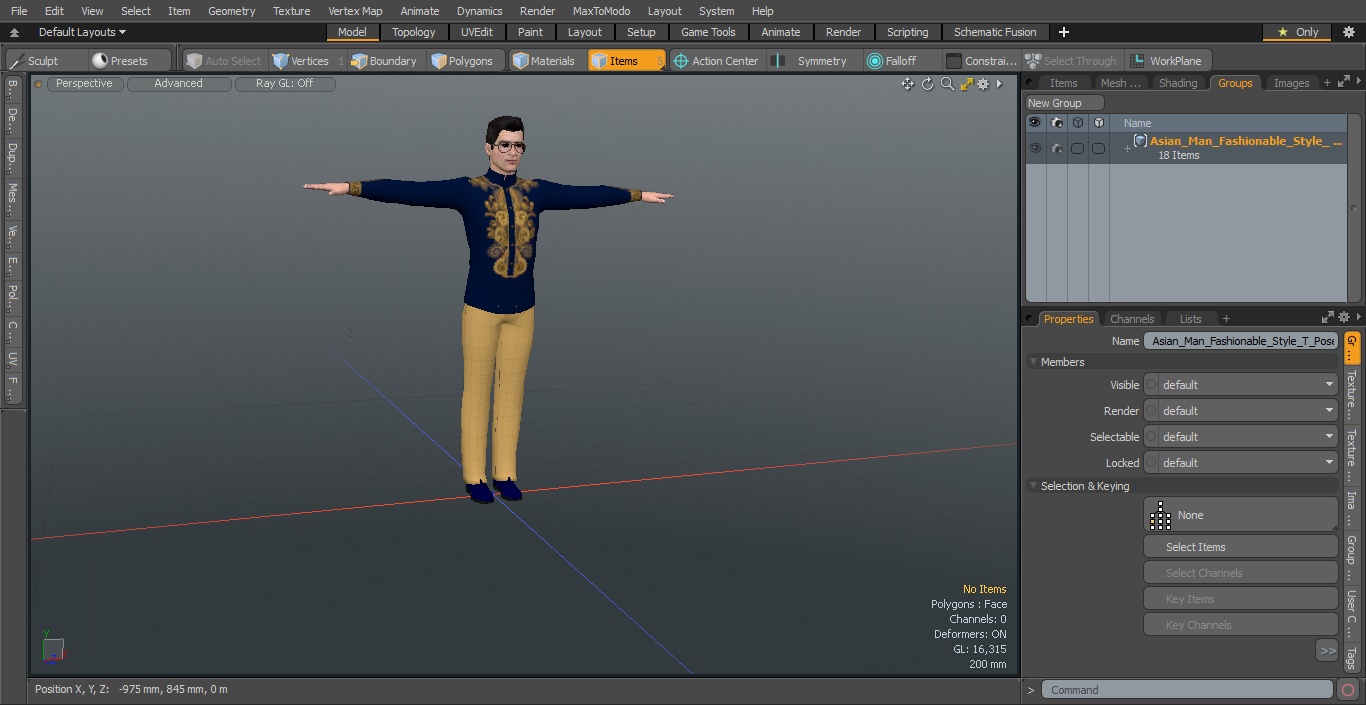 Asian Man Fashionable Style T Pose 3D model