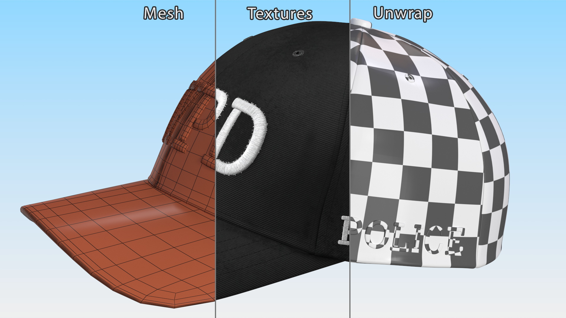 NYPD Police Baseball Cap 3D model