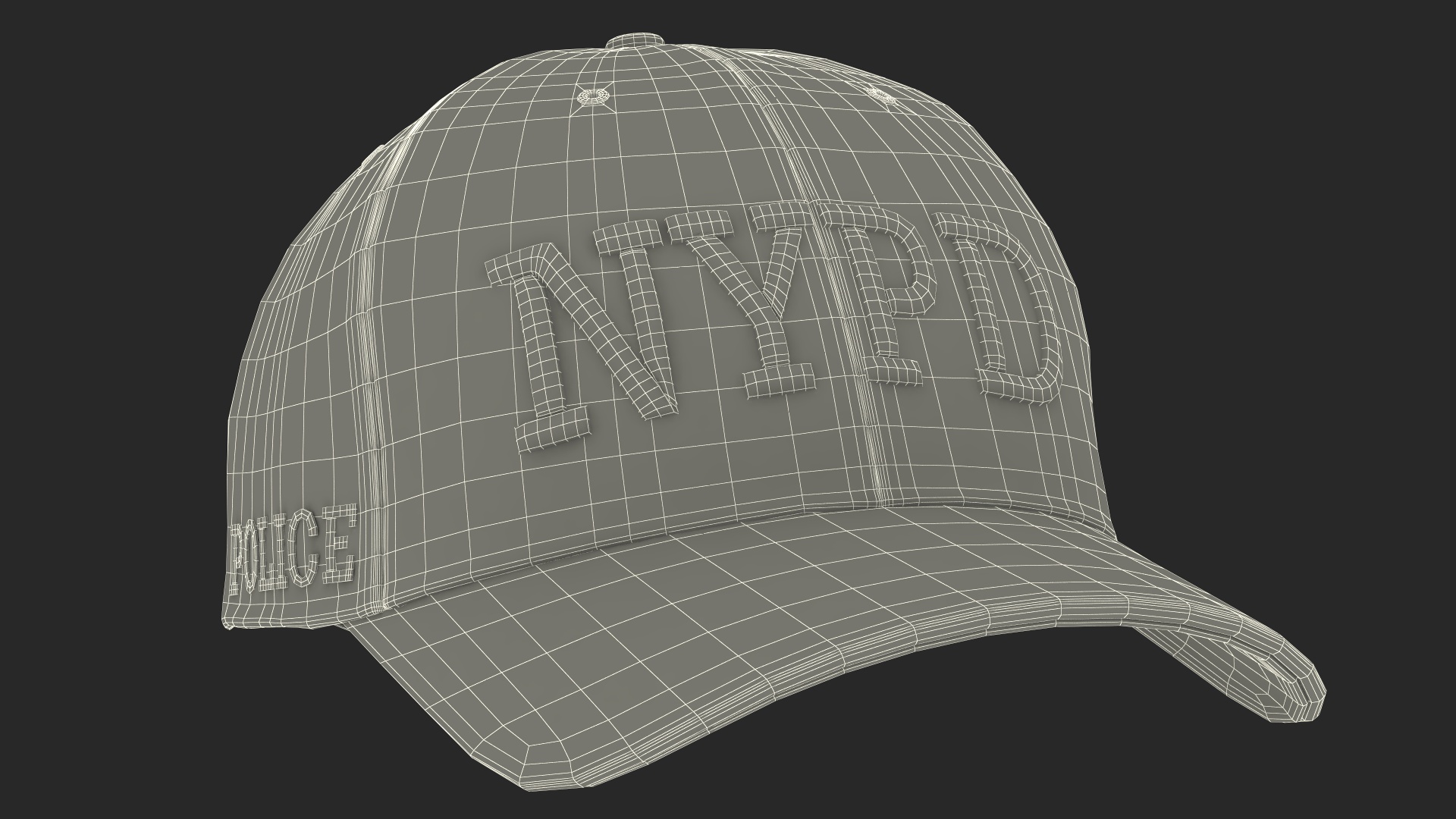 NYPD Police Baseball Cap 3D model