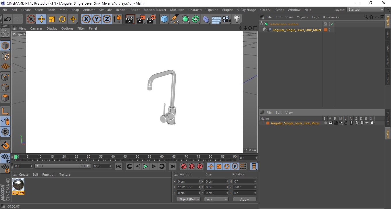 3D Angular Single Lever Sink Mixer