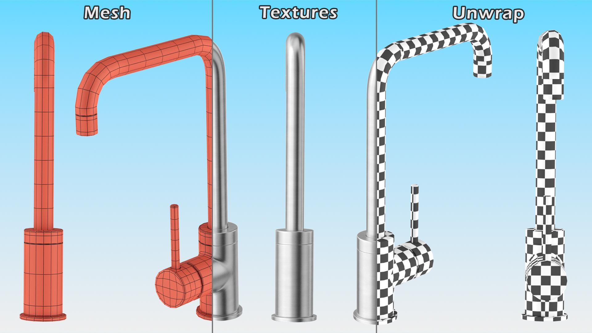 3D Angular Single Lever Sink Mixer