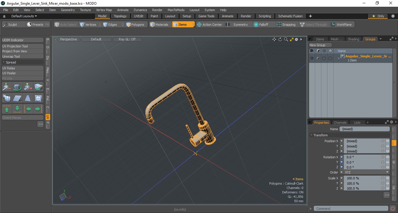 3D Angular Single Lever Sink Mixer