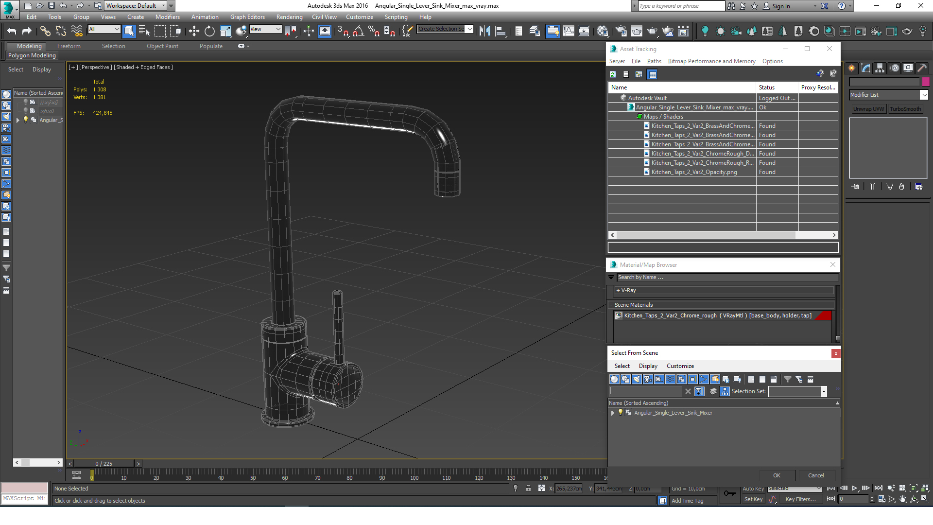 3D Angular Single Lever Sink Mixer