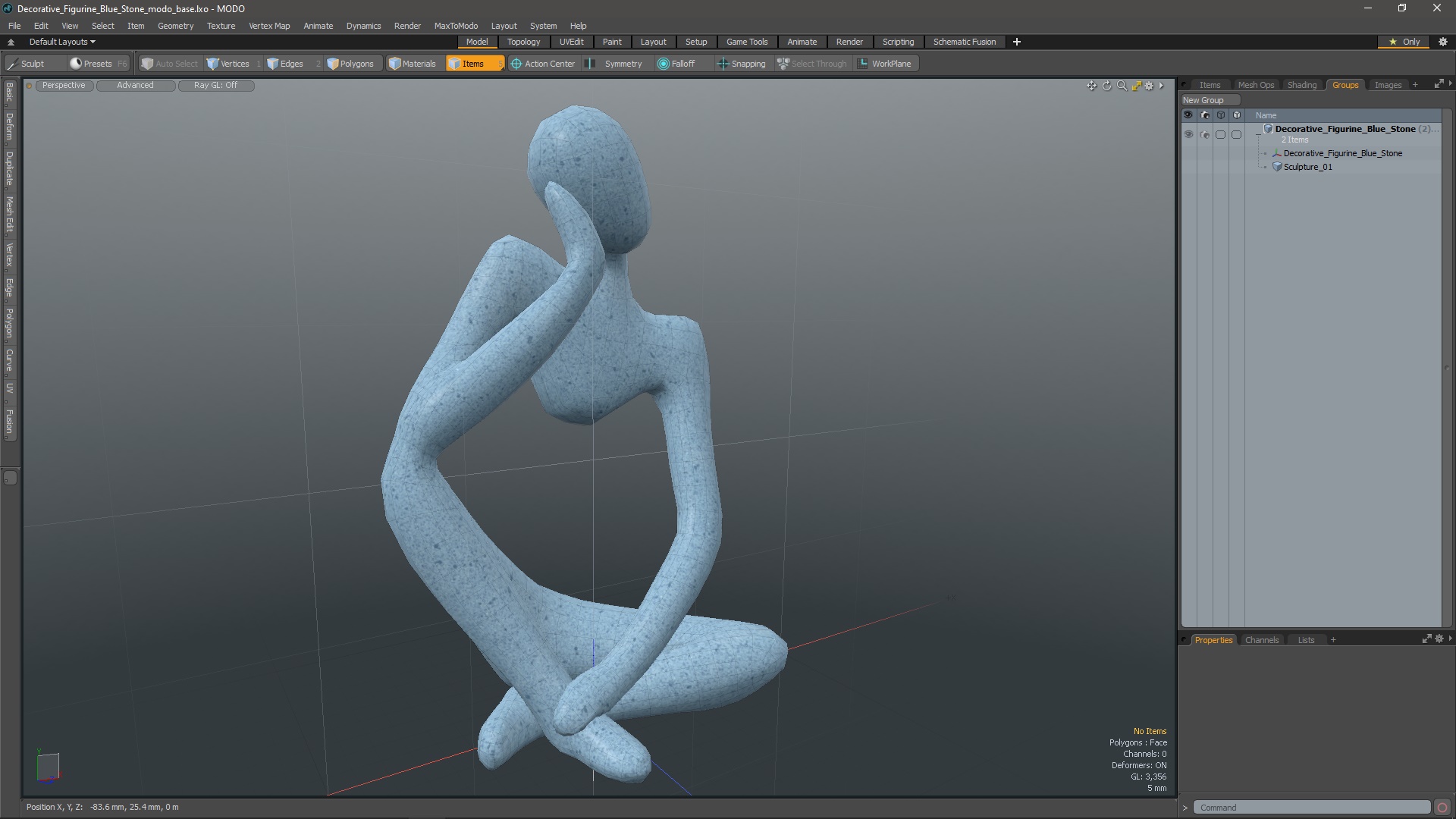 3D model Decorative Figurine Blue Stone