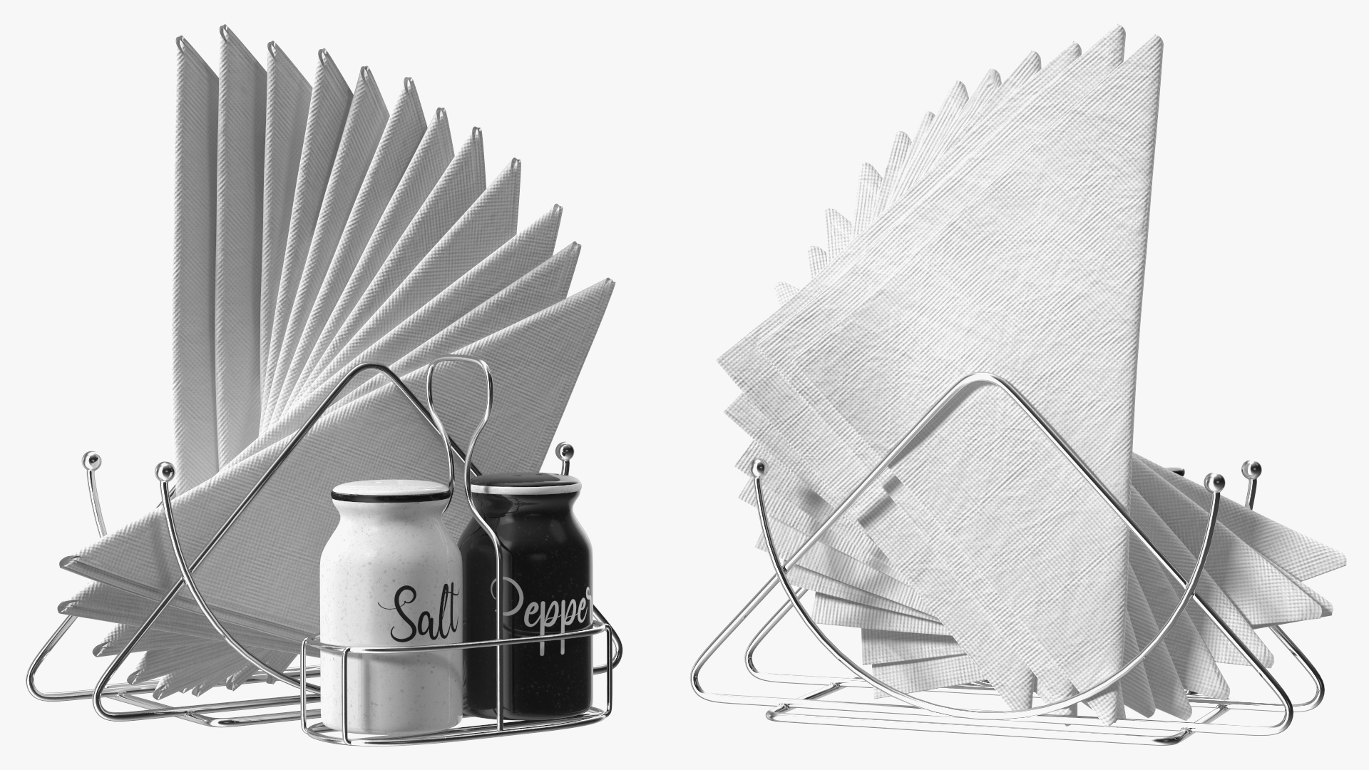 3D Salt Pepper Shakers with Napkin
