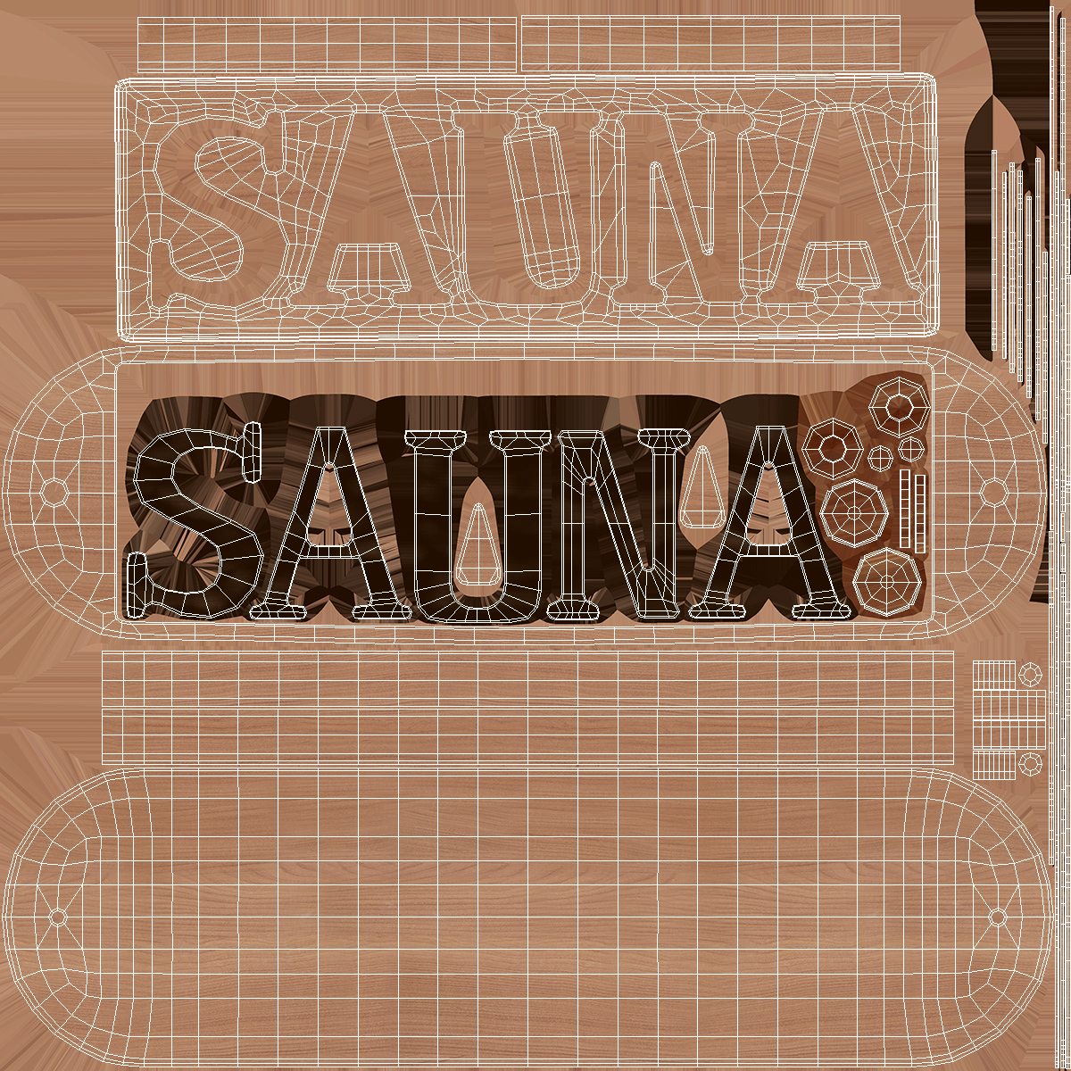Wooden Sauna Sign 3D