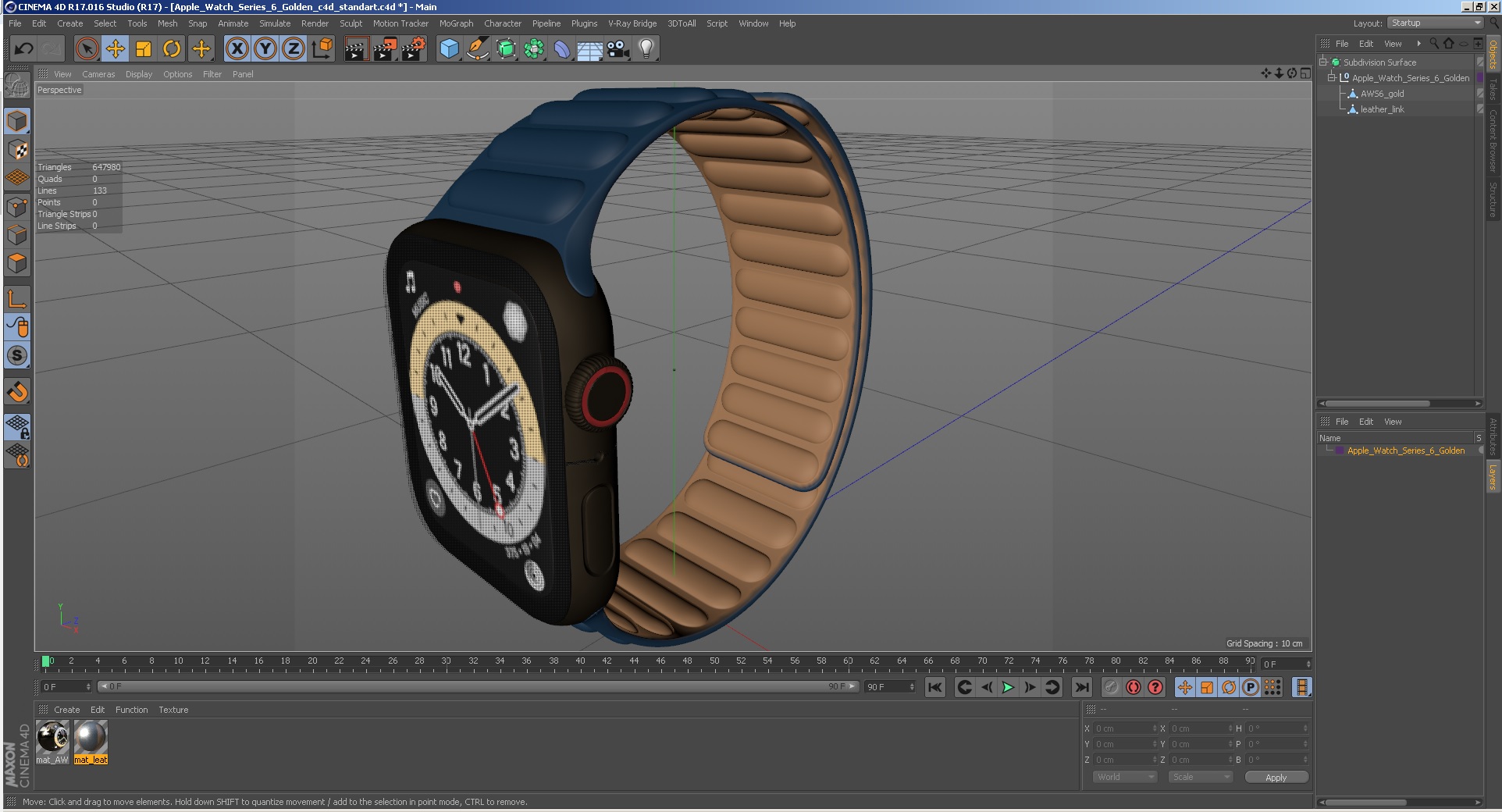 Apple Watch Series 6 Golden 3D