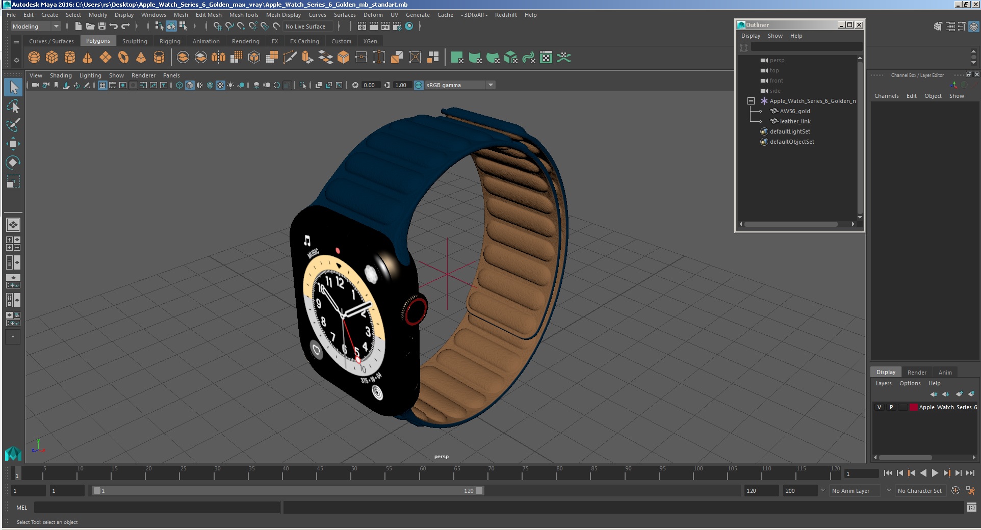 Apple Watch Series 6 Golden 3D