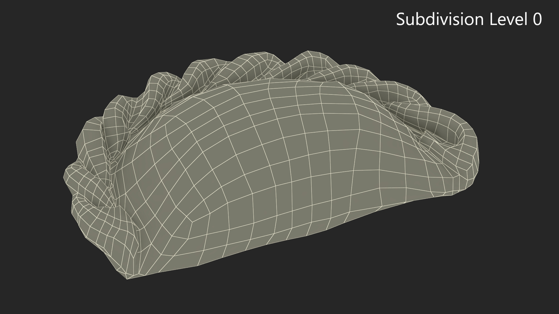 3D Pierogi Dumpling Cooked model