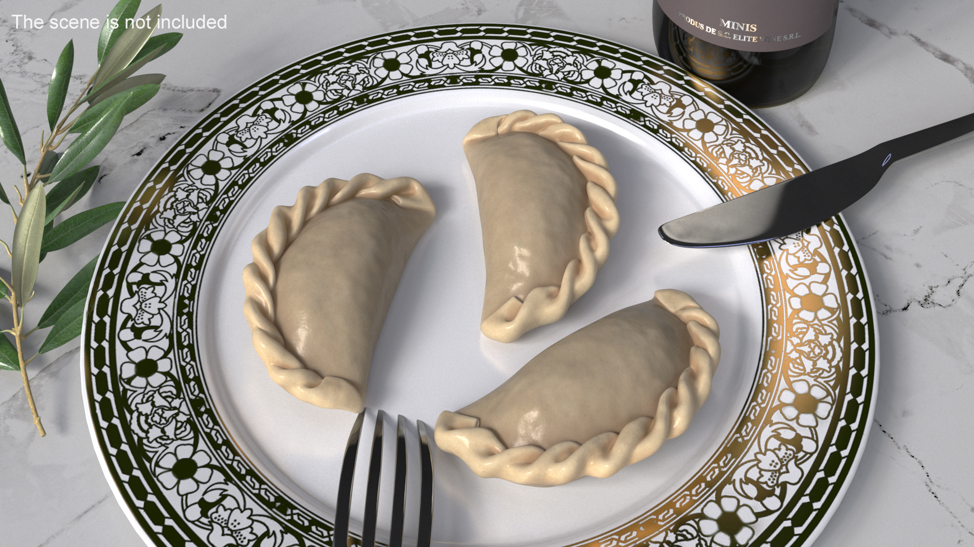 3D Pierogi Dumpling Cooked model