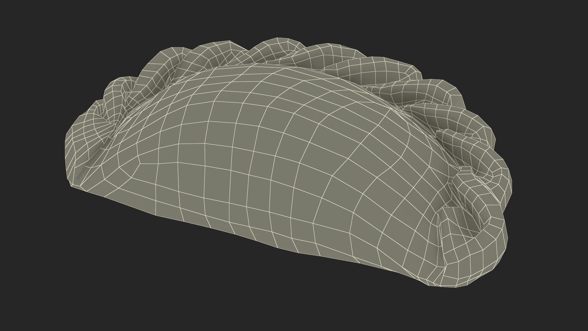3D Pierogi Dumpling Cooked model