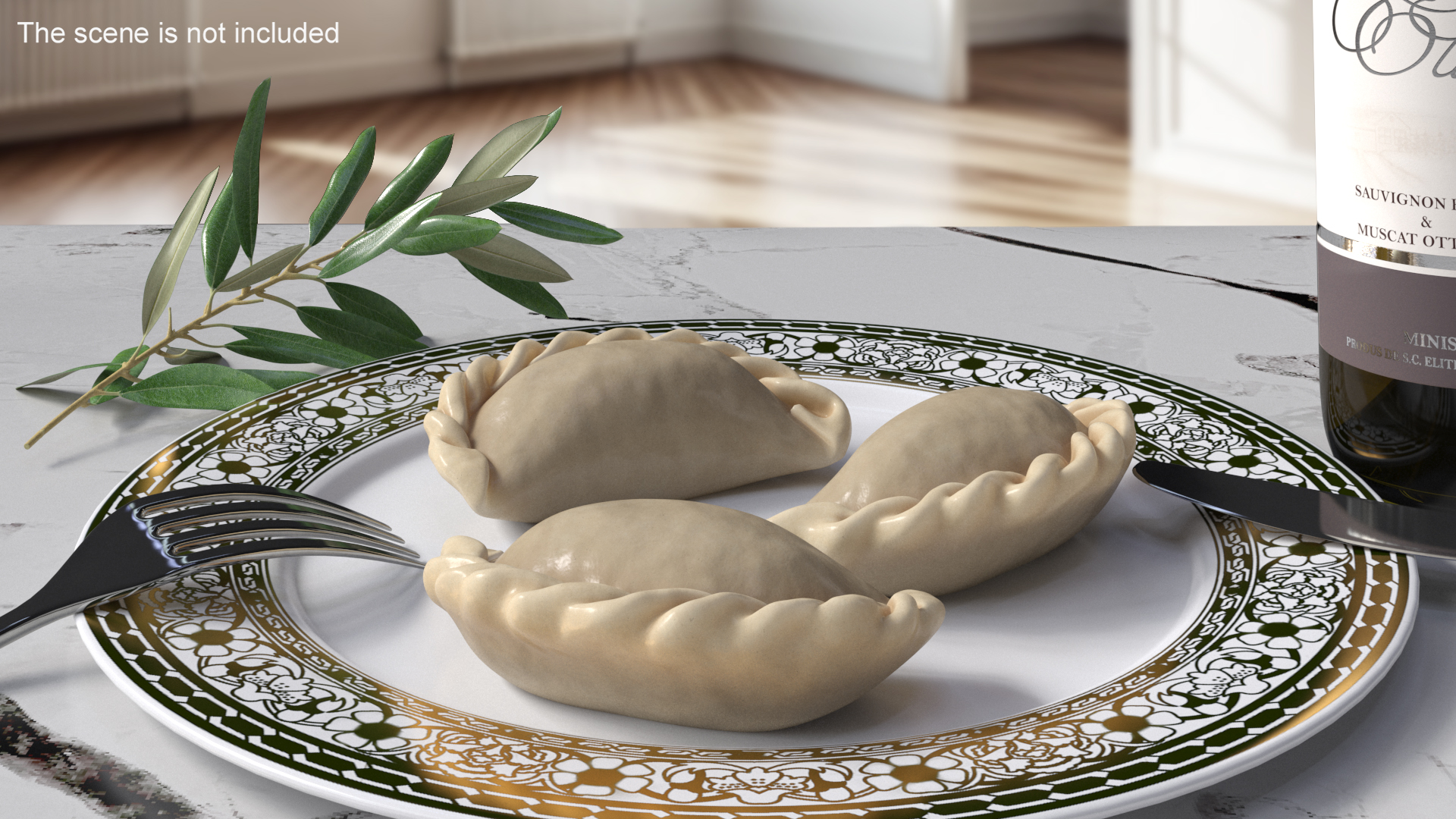 3D Pierogi Dumpling Cooked model