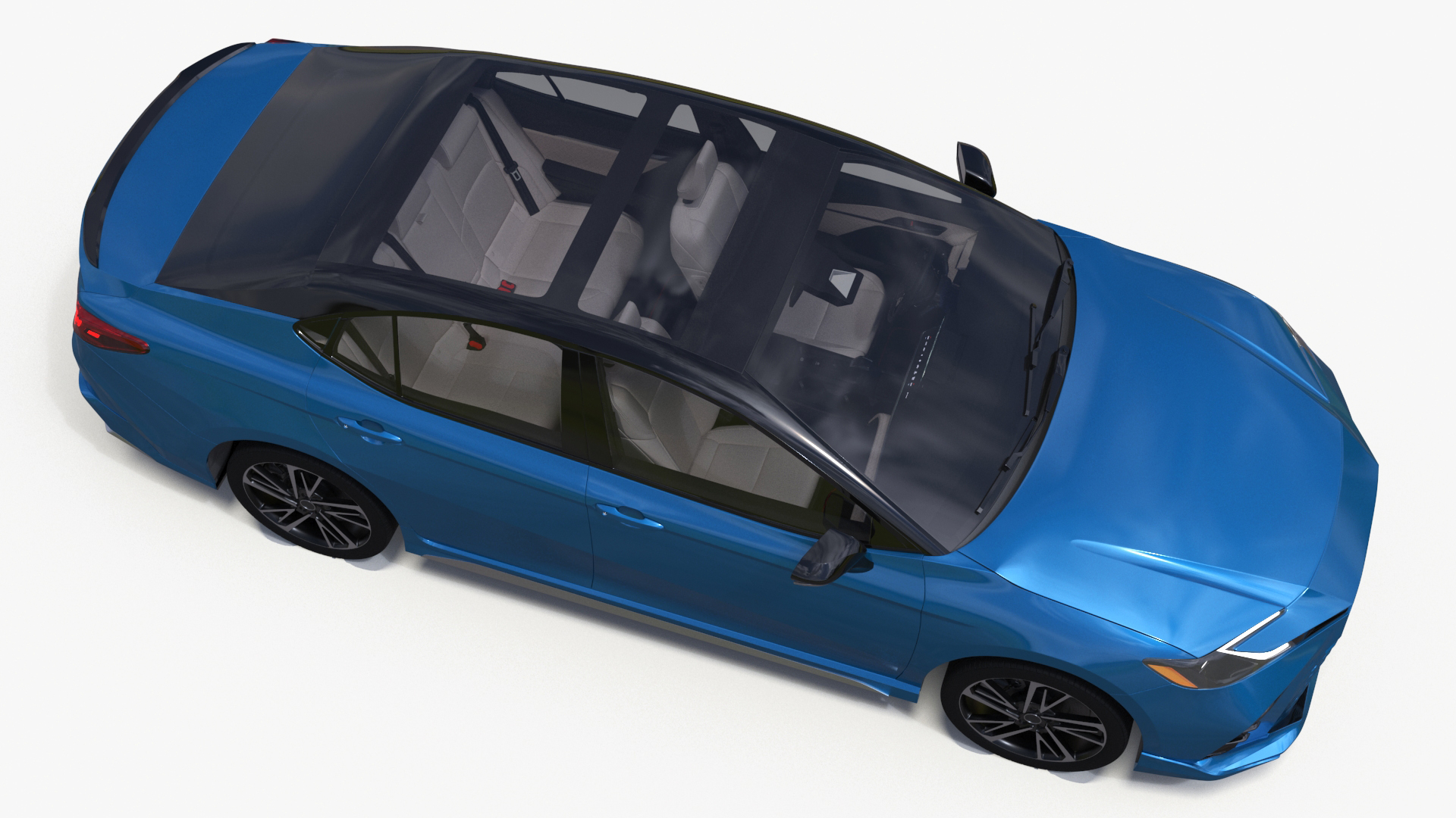 3D model Refined Mid Size Car Blue