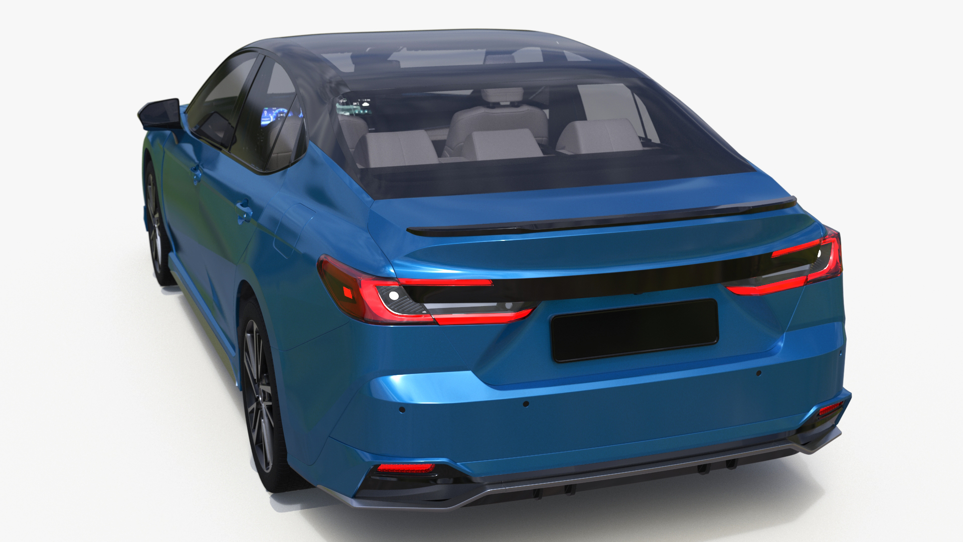3D model Refined Mid Size Car Blue
