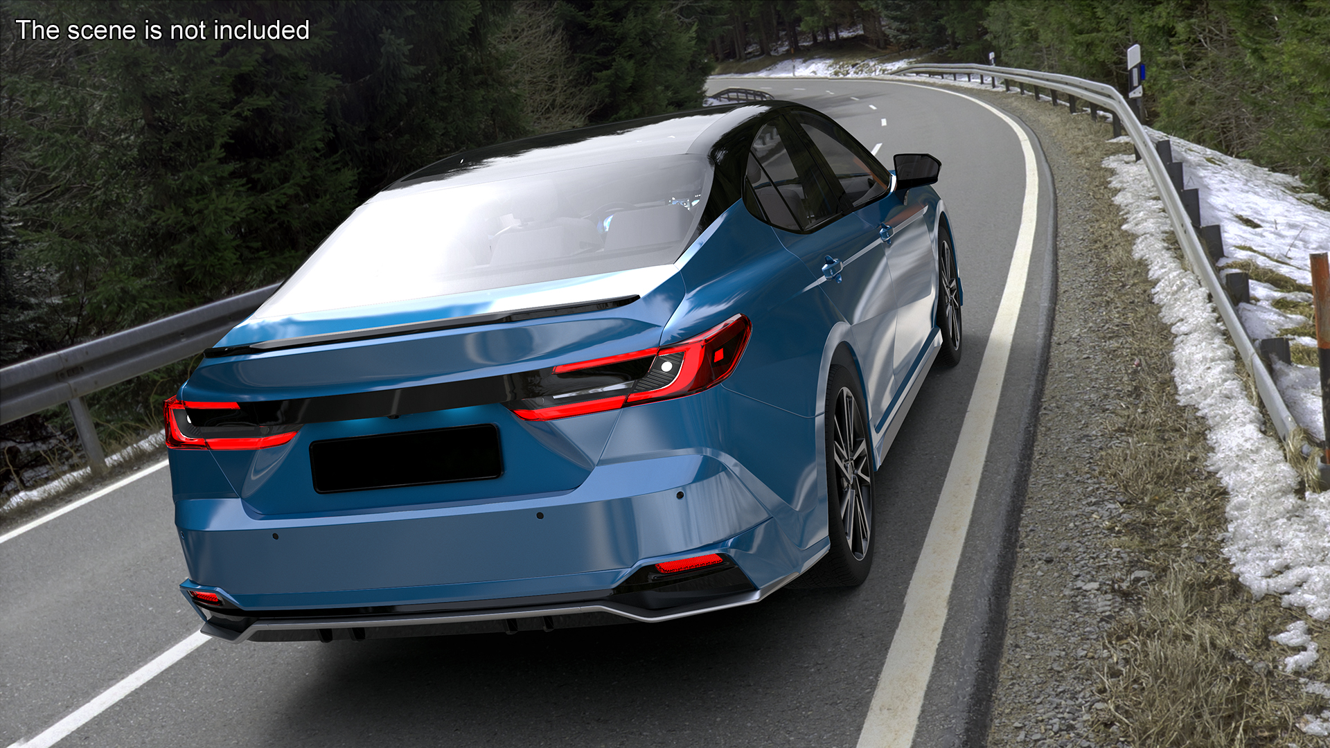 3D model Refined Mid Size Car Blue