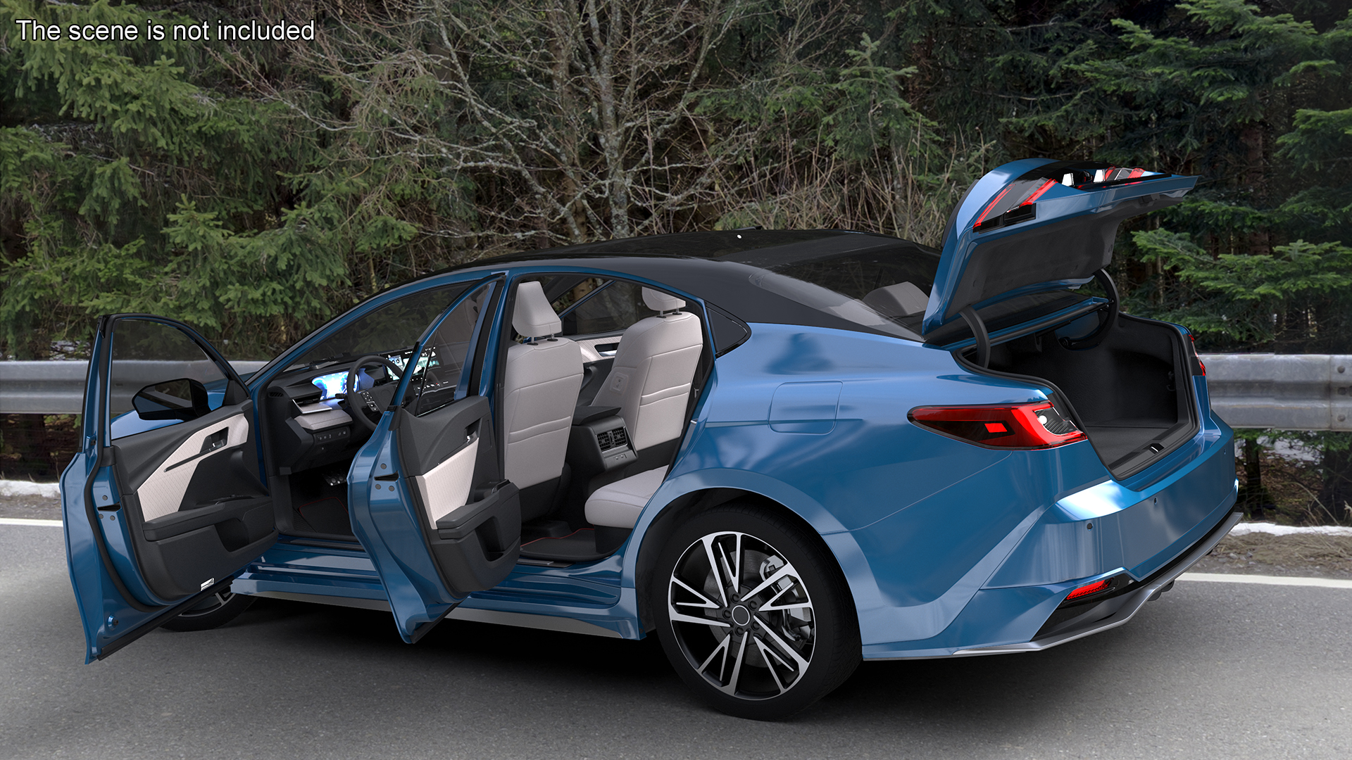 3D model Refined Mid Size Car Blue
