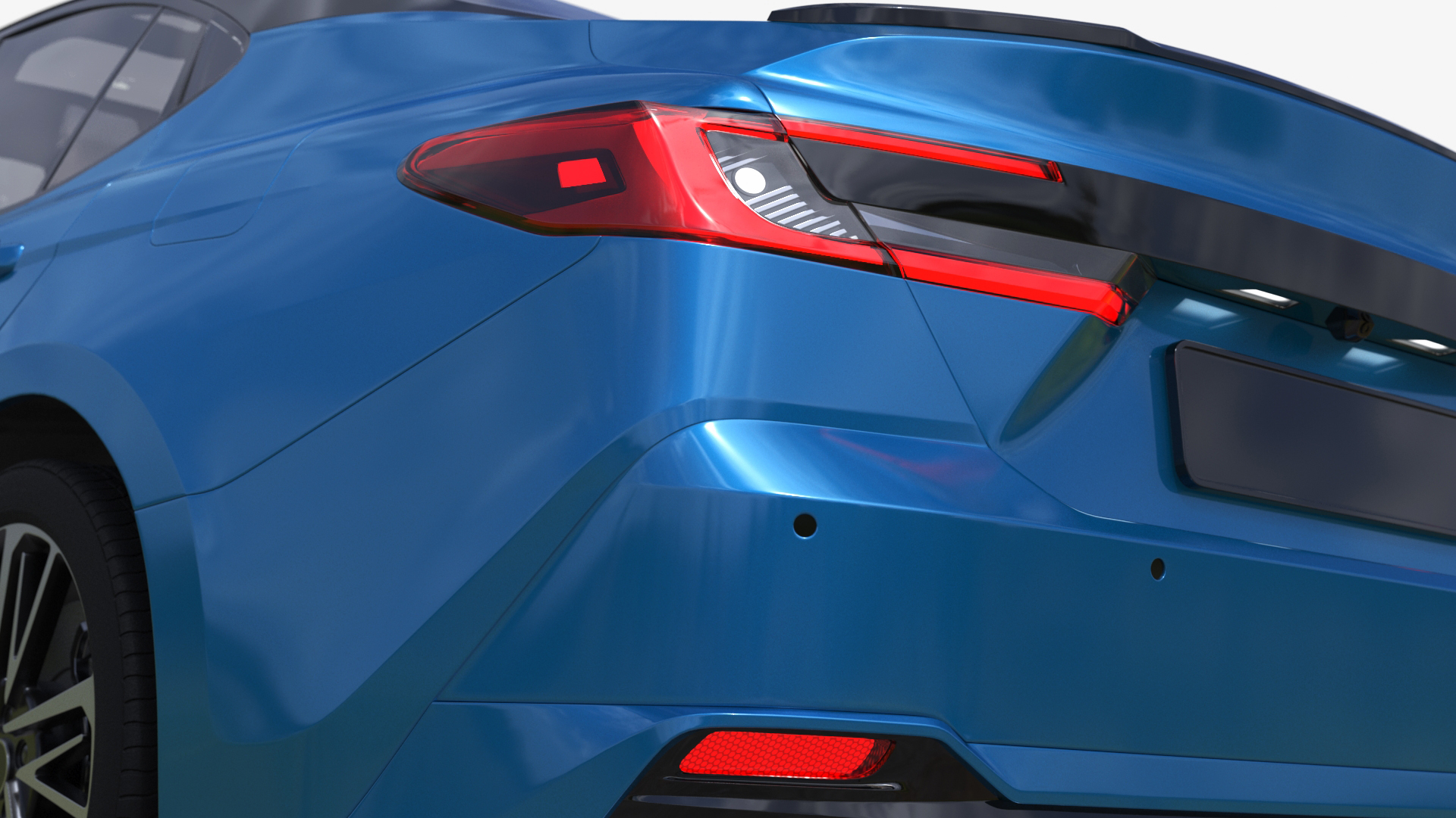 3D model Refined Mid Size Car Blue