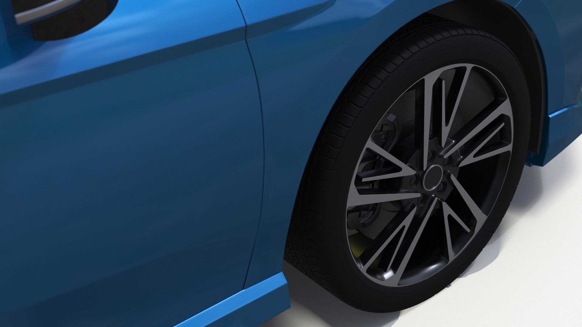 3D model Refined Mid Size Car Blue