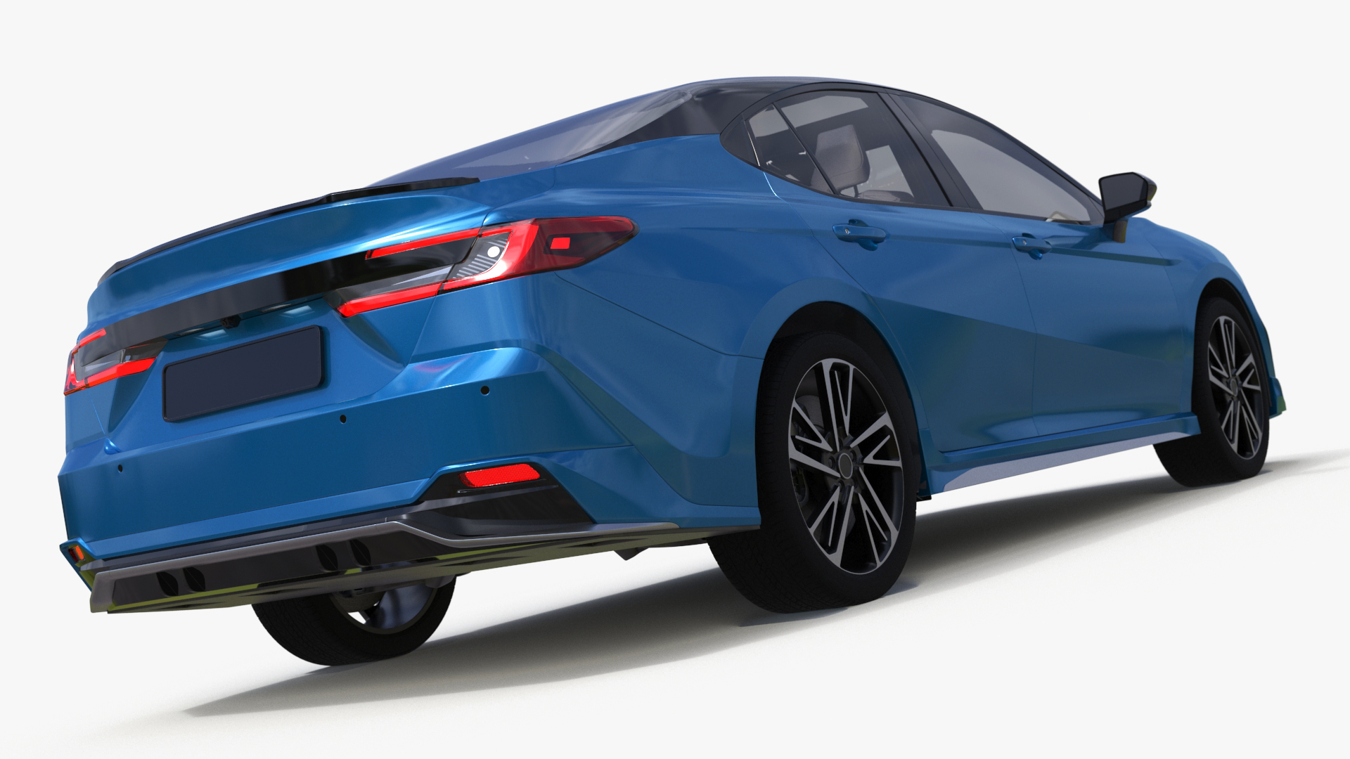 3D model Refined Mid Size Car Blue