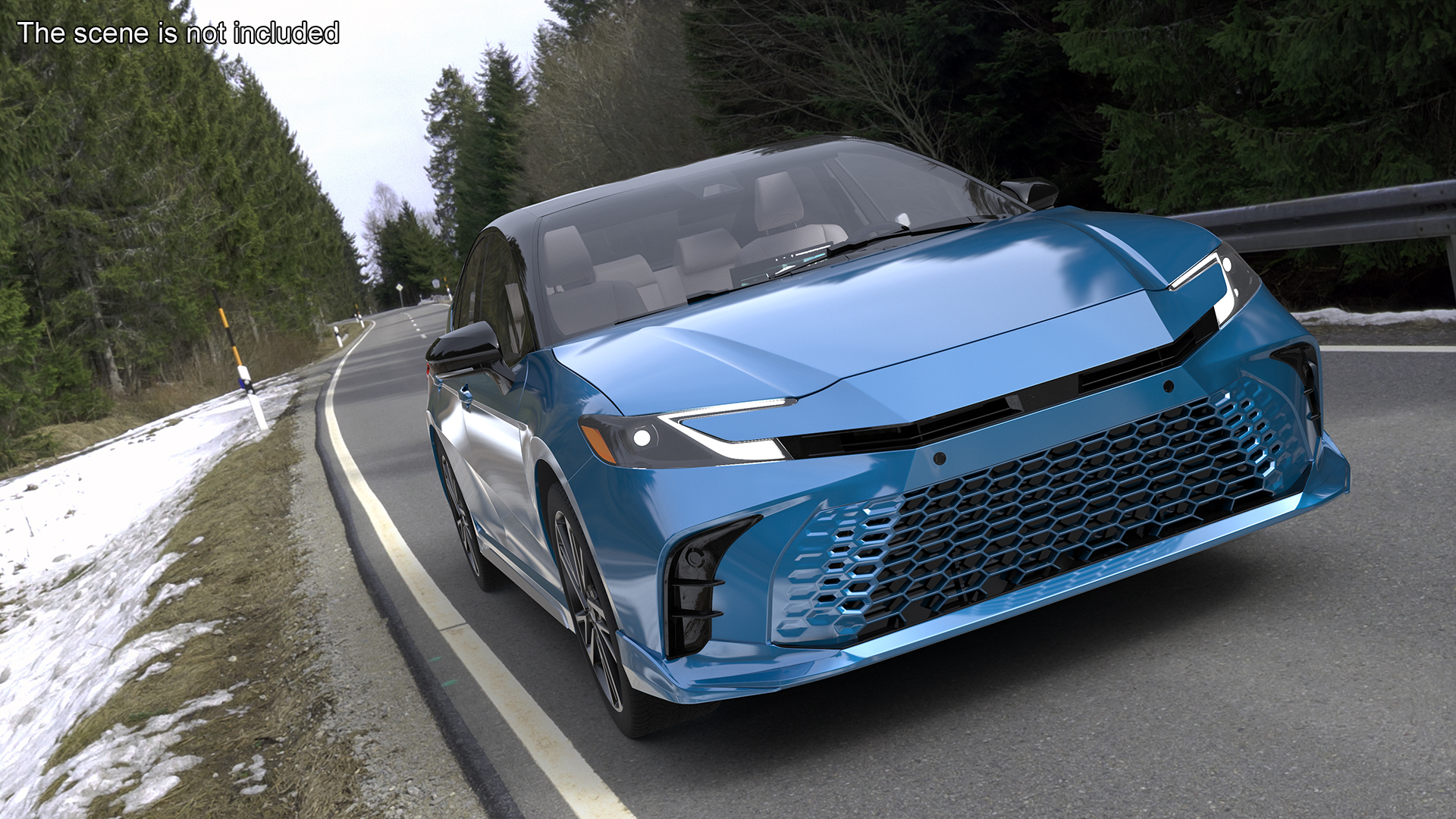 3D model Refined Mid Size Car Blue