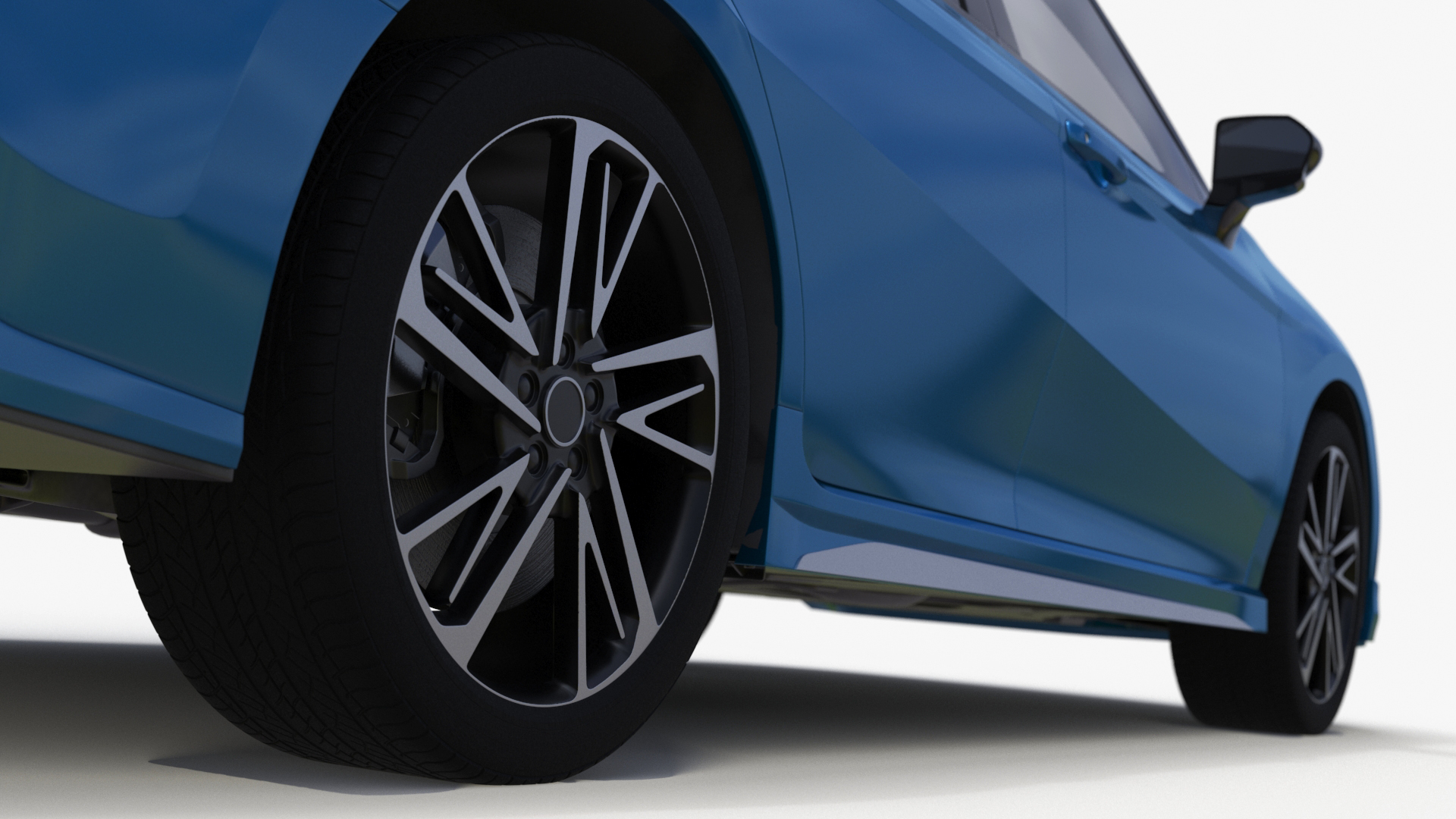 3D model Refined Mid Size Car Blue