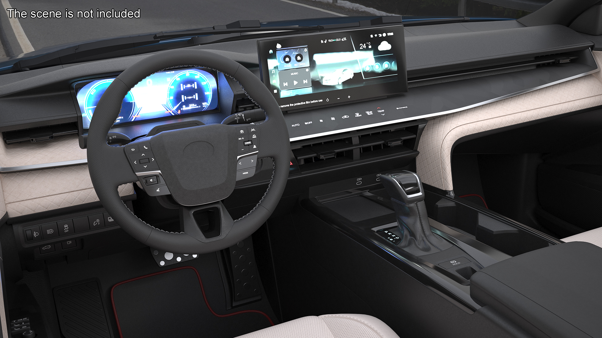 3D model Refined Mid Size Car Blue