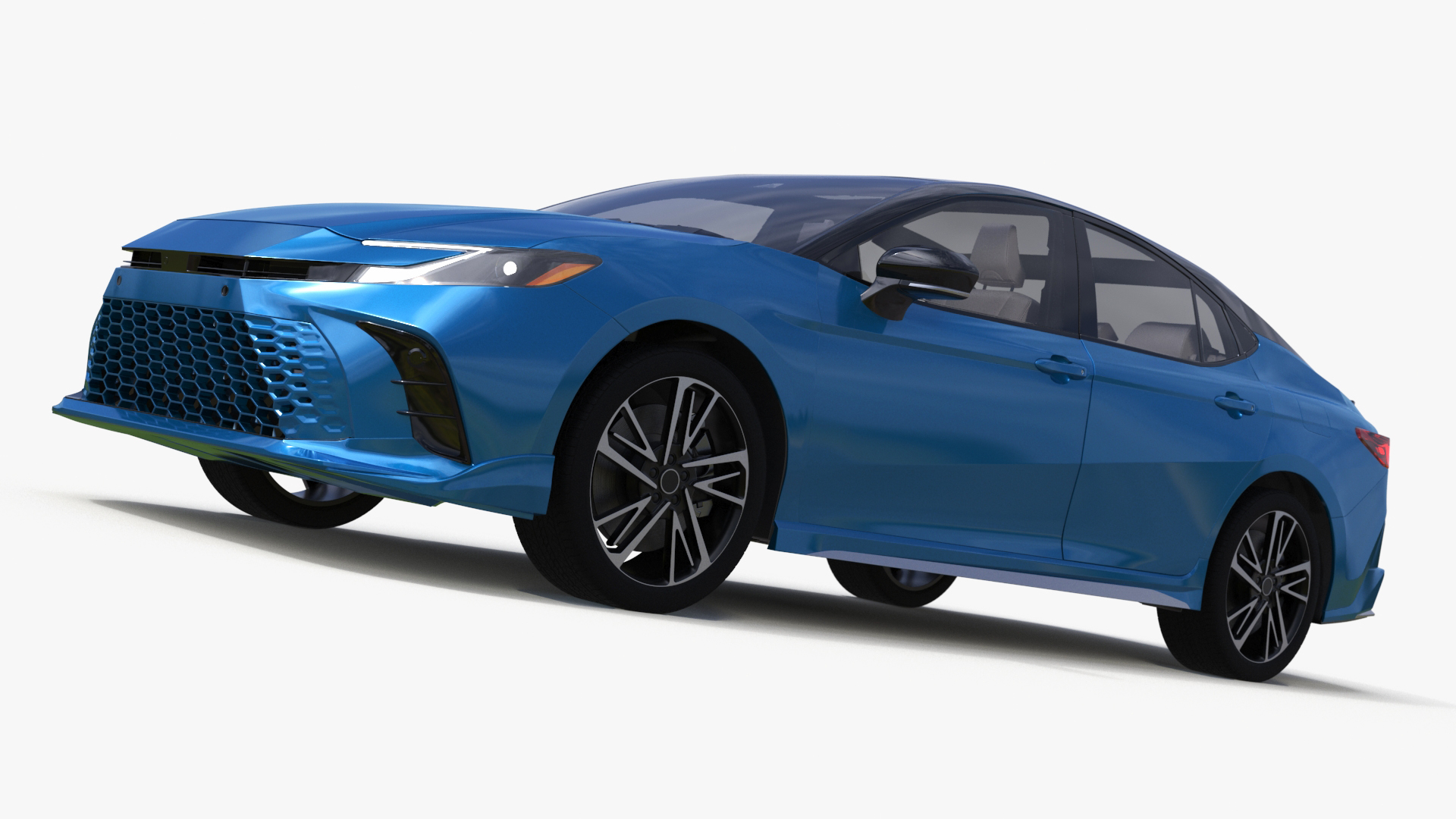 3D model Refined Mid Size Car Blue