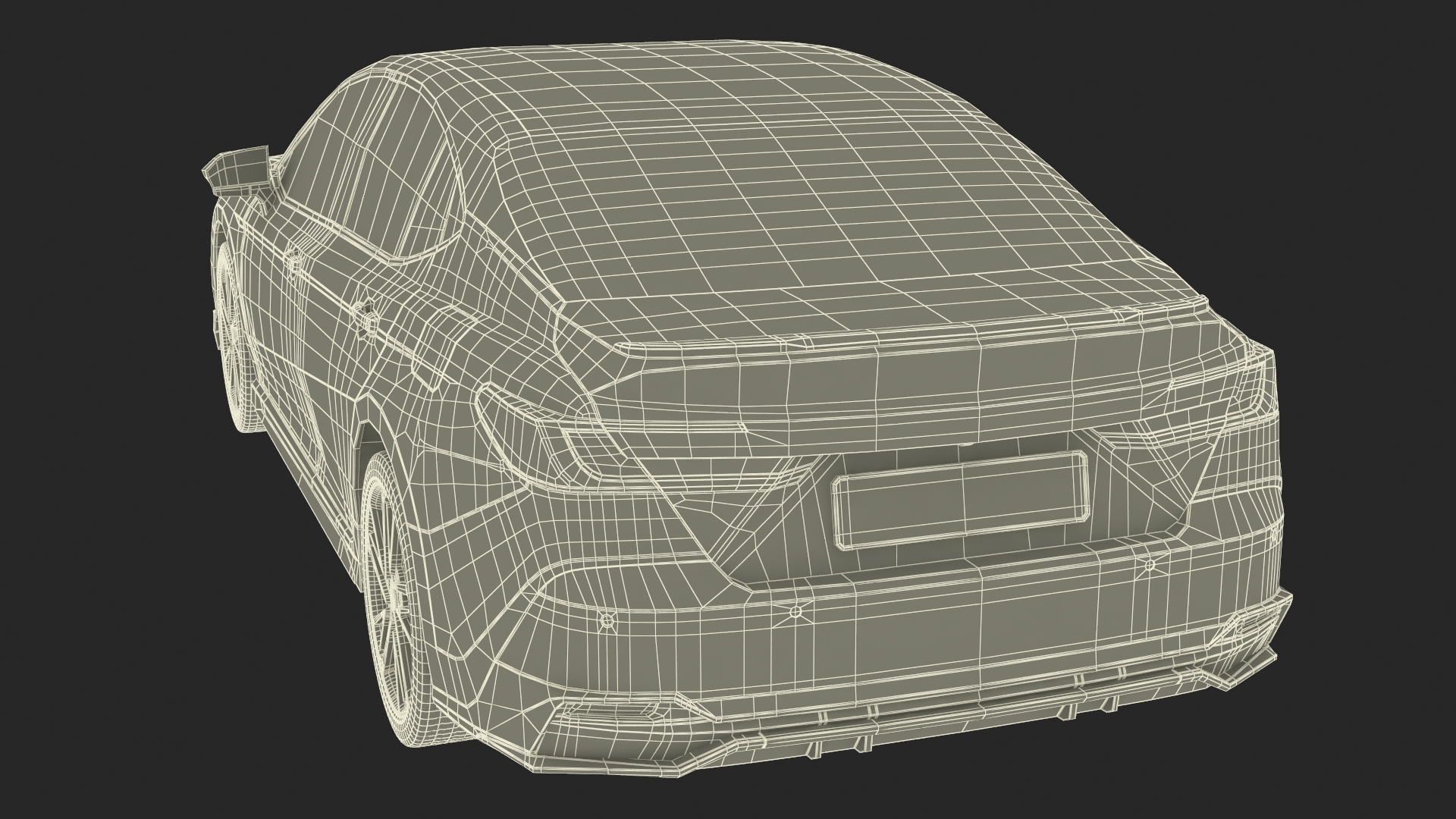 3D model Refined Mid Size Car Blue