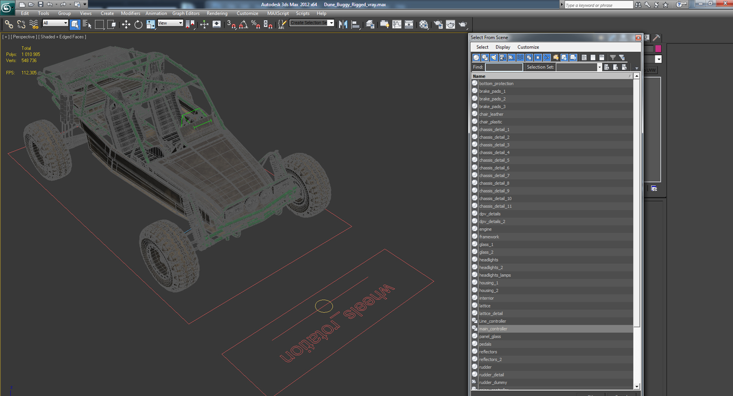 Dune Buggy Rigged 3D