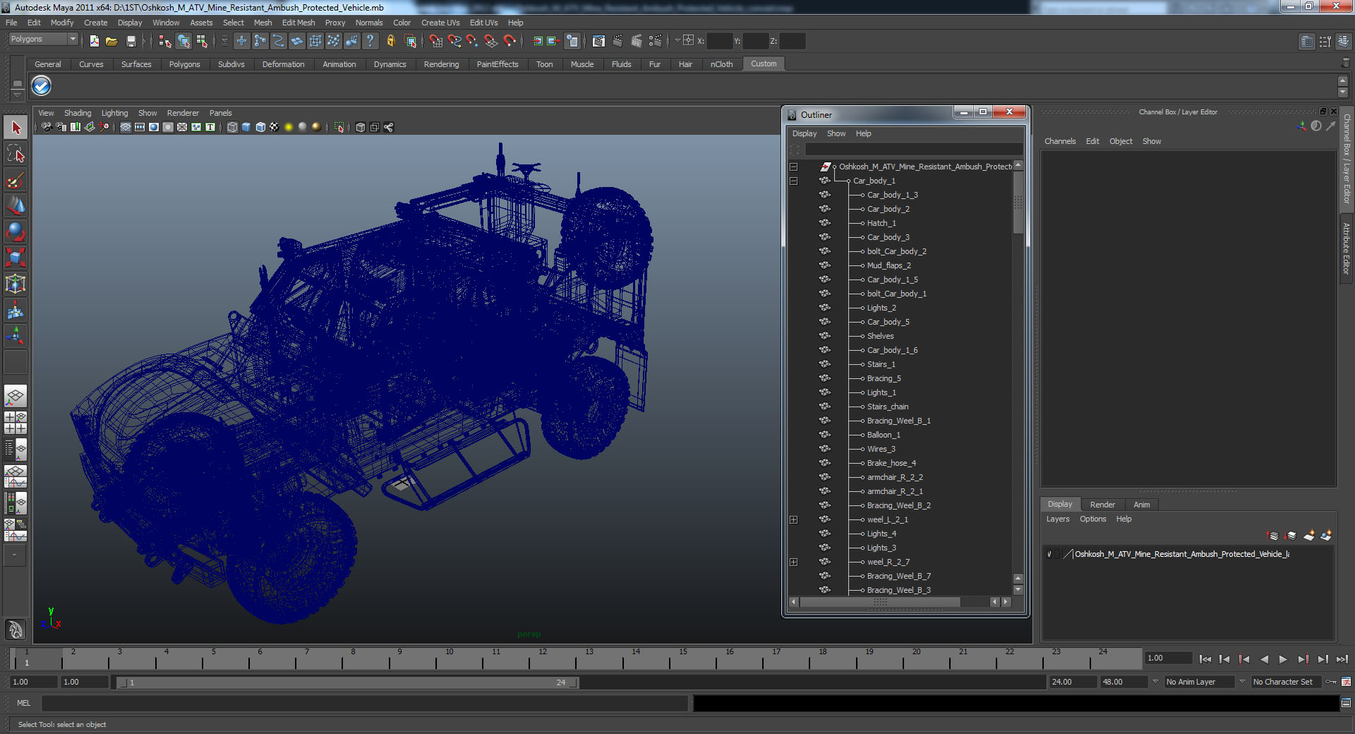 3D Oshkosh M ATV Mine Resistant Ambush Protected Vehicle model