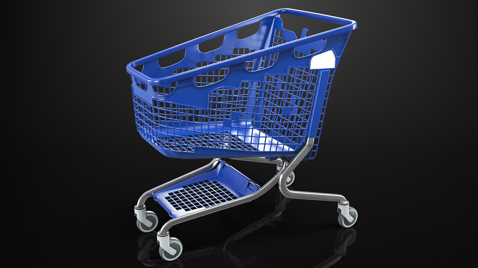 PP Plastic Shopping Trolley 210L 3D
