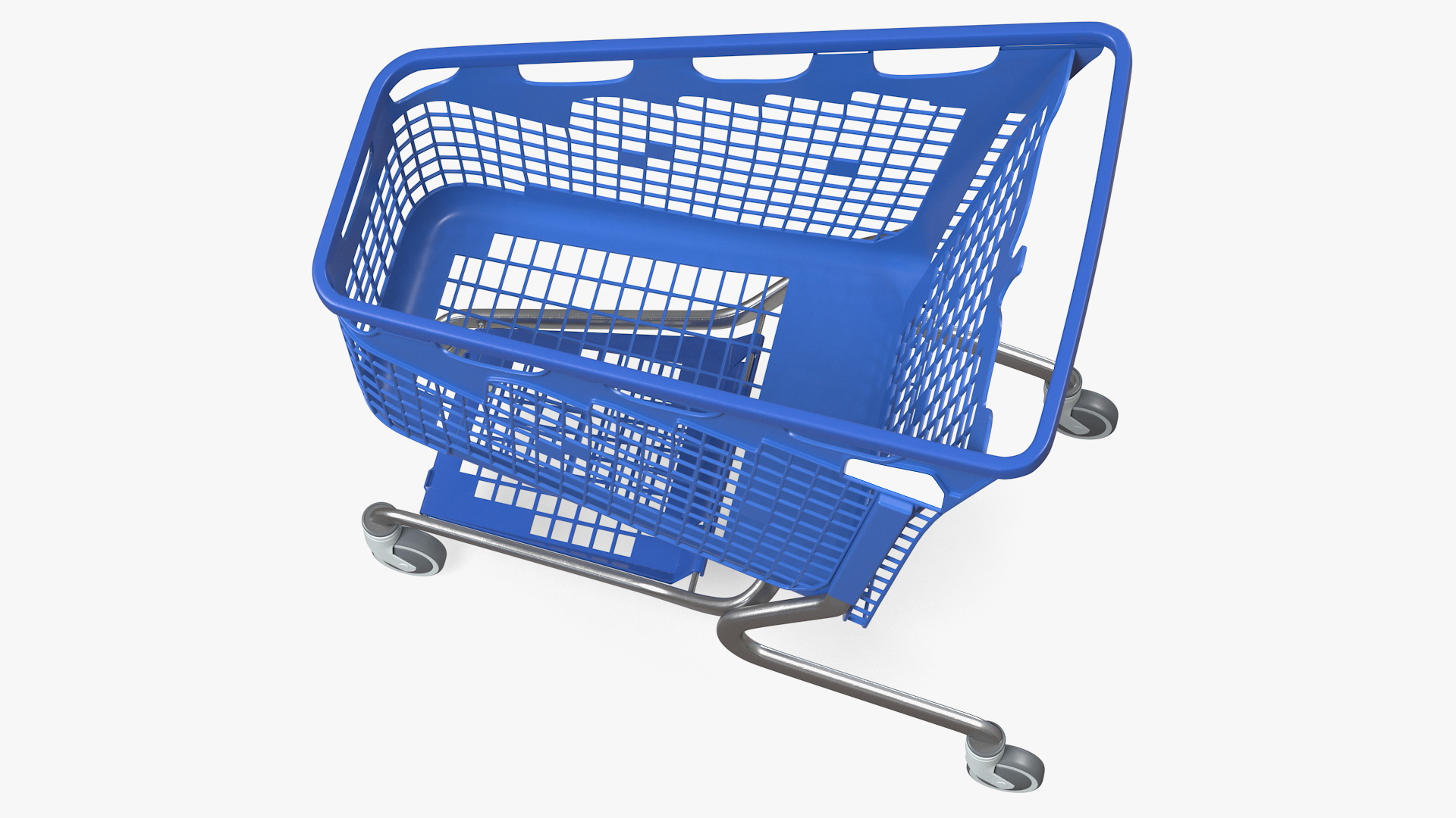 PP Plastic Shopping Trolley 210L 3D