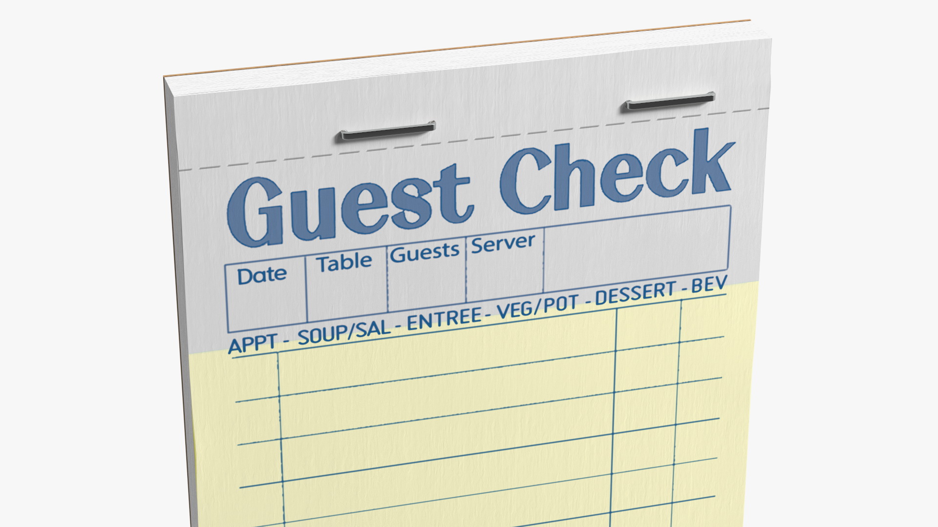 Yellow Pages Guest Check Book 3D model