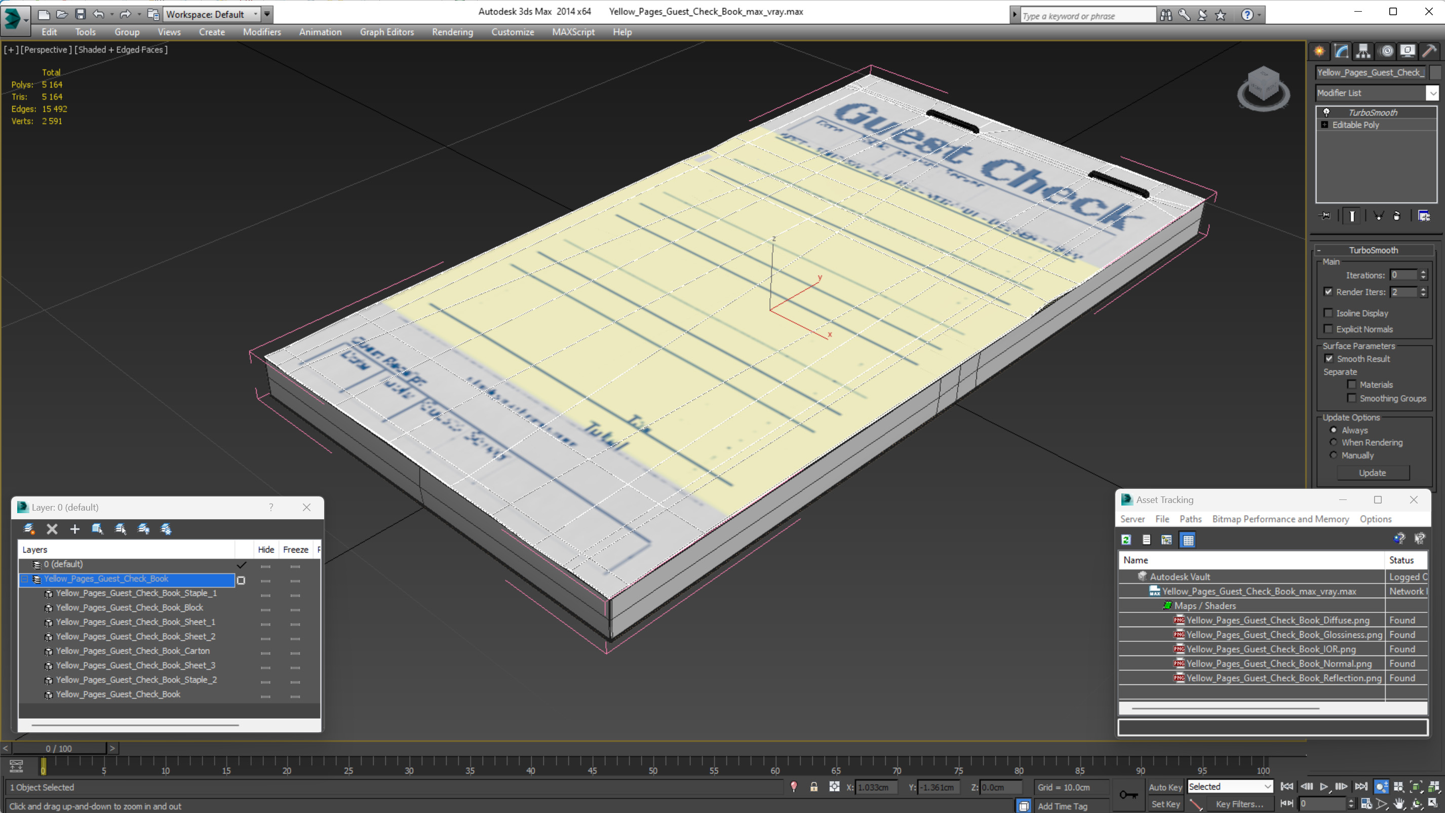 Yellow Pages Guest Check Book 3D model