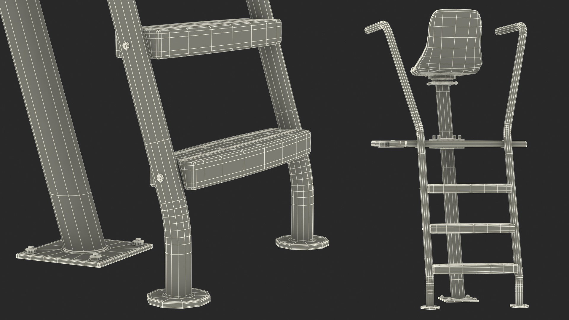 Swimming Pool Lifeguard Chair 3D model