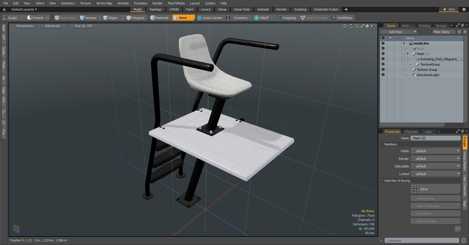 Swimming Pool Lifeguard Chair 3D model