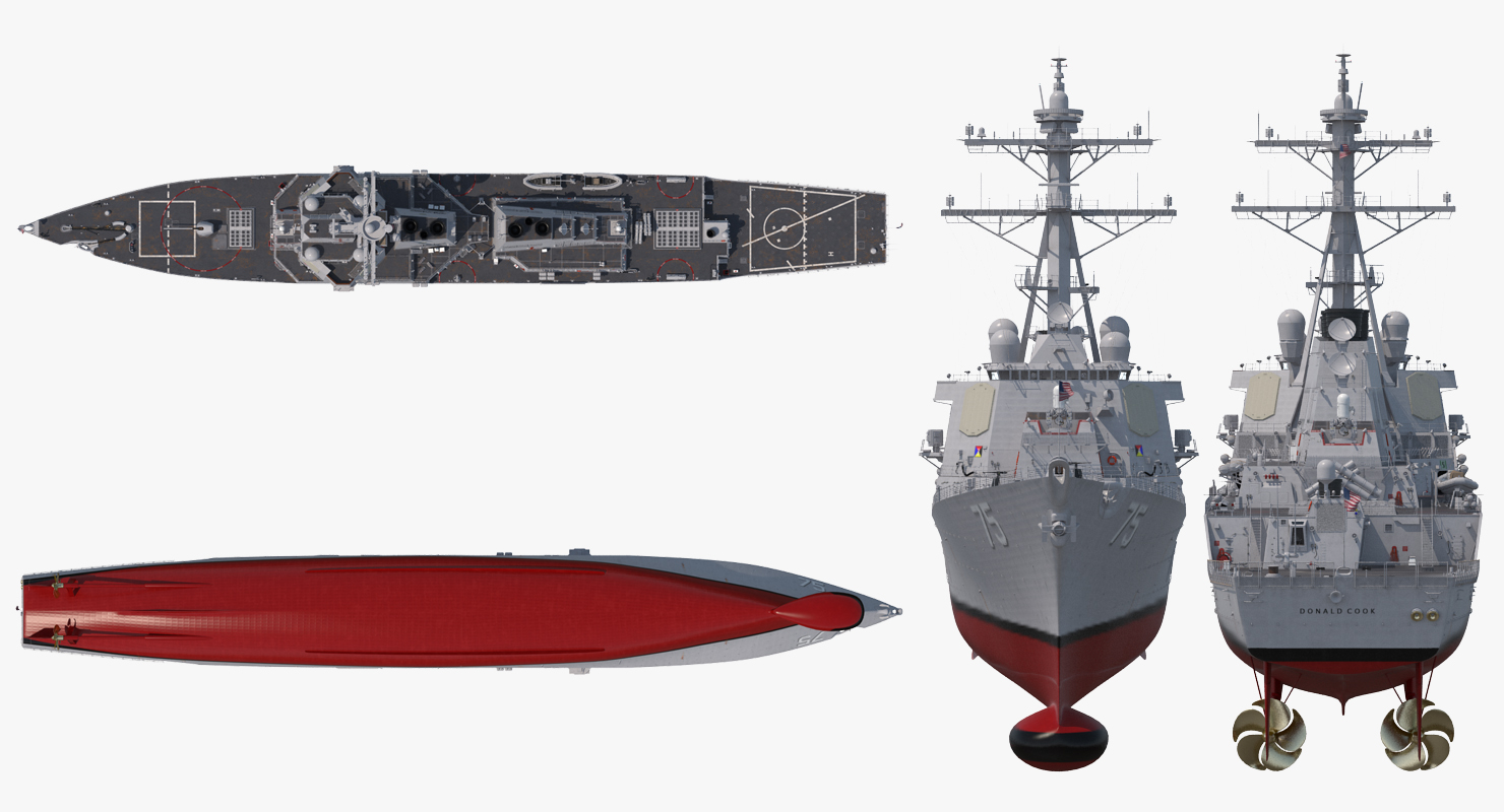 Arleigh Burke Destroyer Donald Cook DDG 75 3D