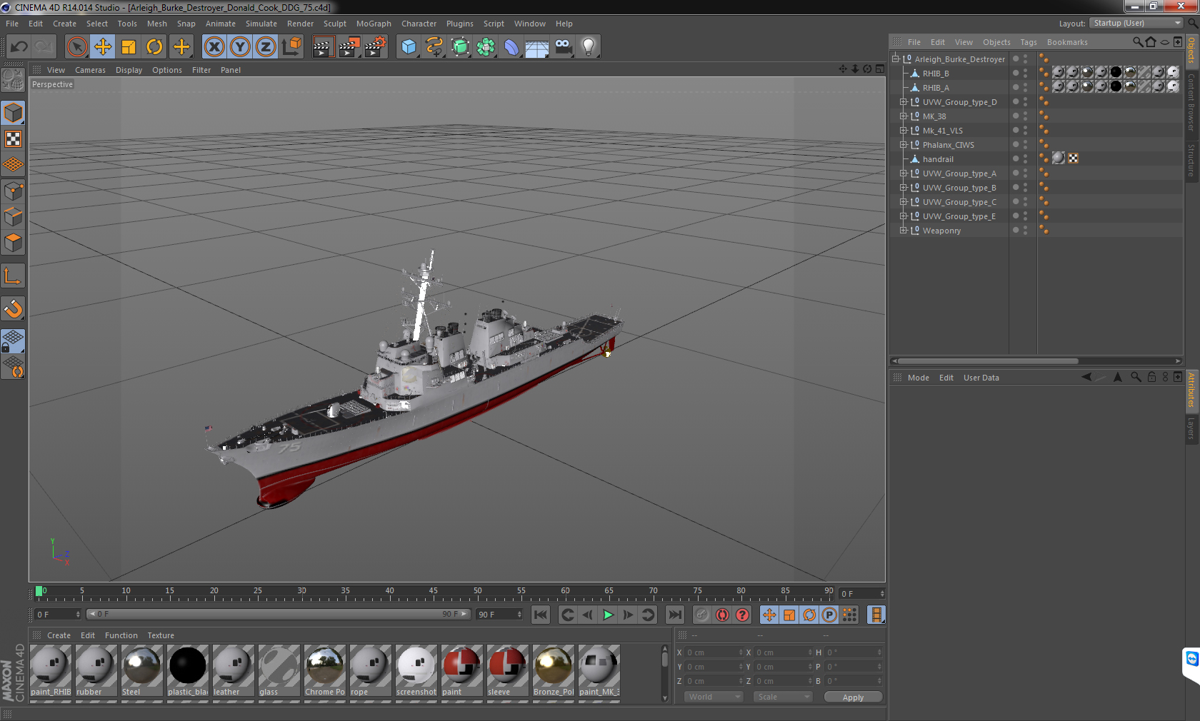 Arleigh Burke Destroyer Donald Cook DDG 75 3D
