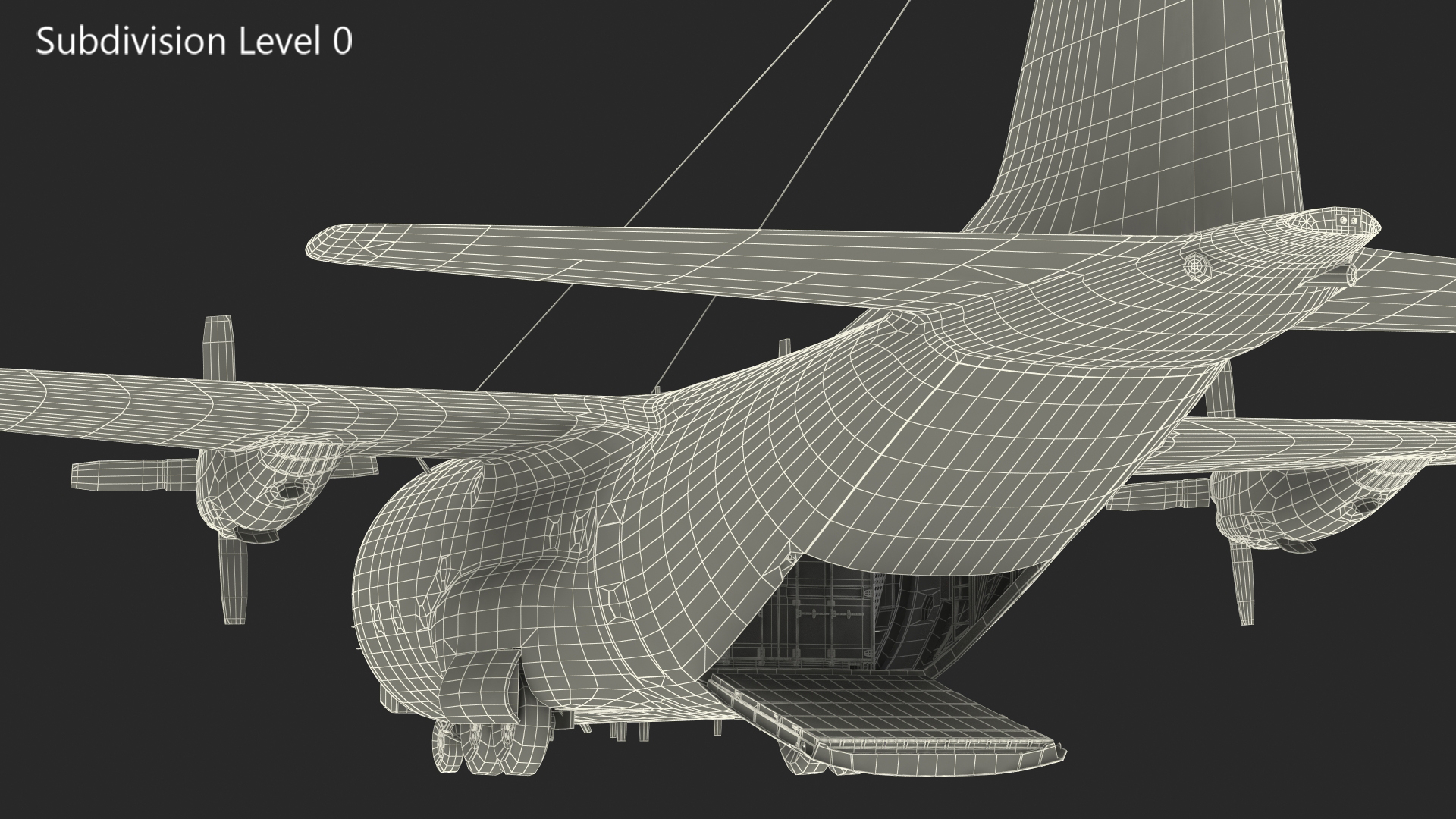 3D Lockheed C 130 Hercules US Military Transport with 20 ft Container