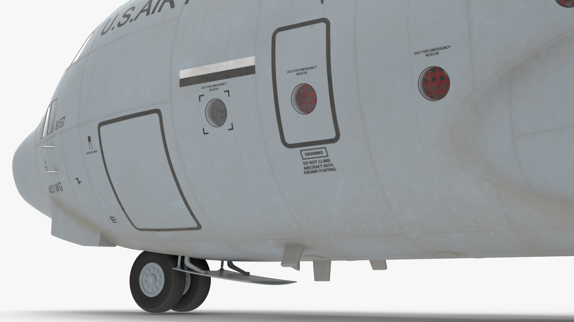 3D Lockheed C 130 Hercules US Military Transport with 20 ft Container