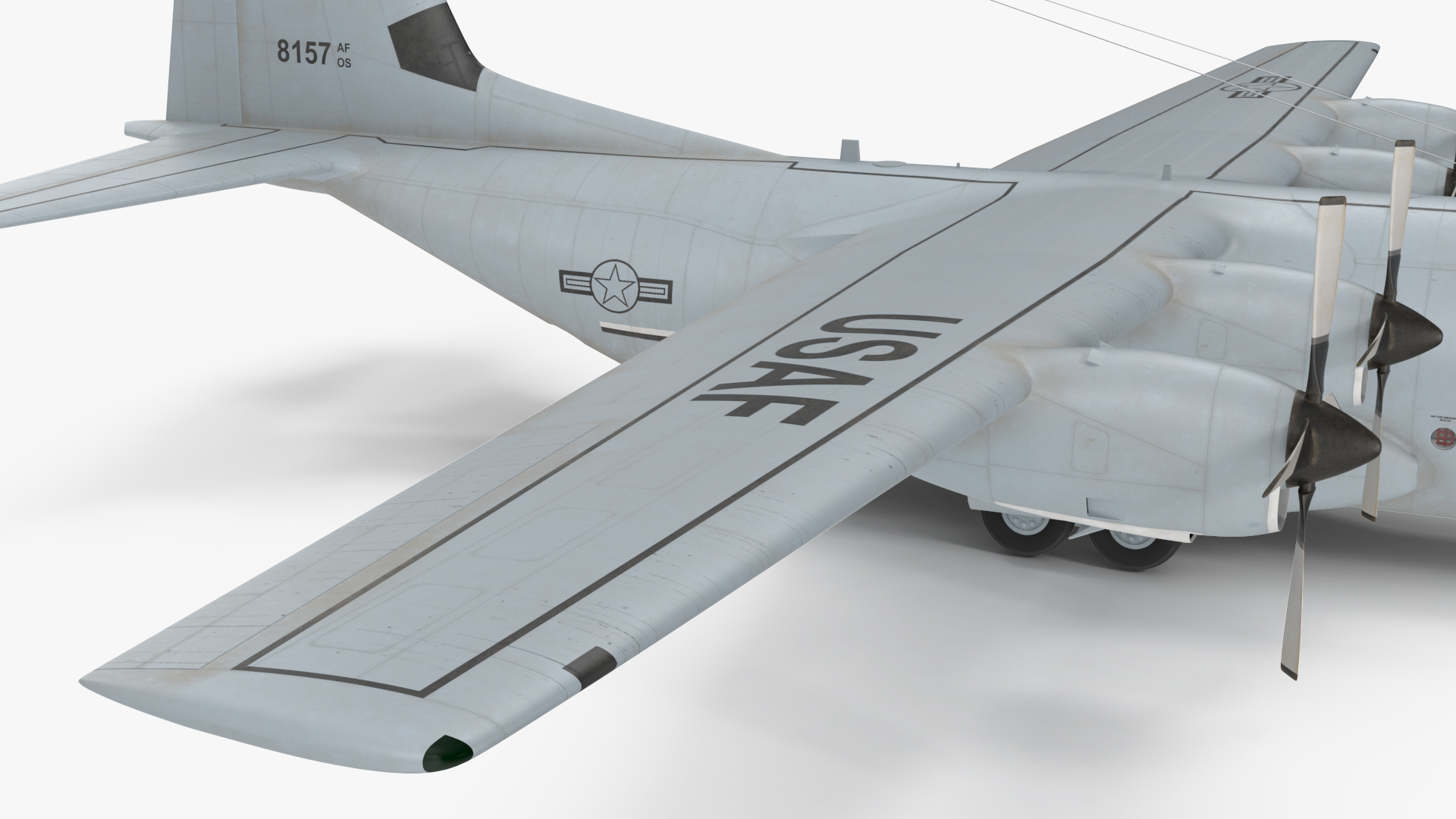 3D Lockheed C 130 Hercules US Military Transport with 20 ft Container