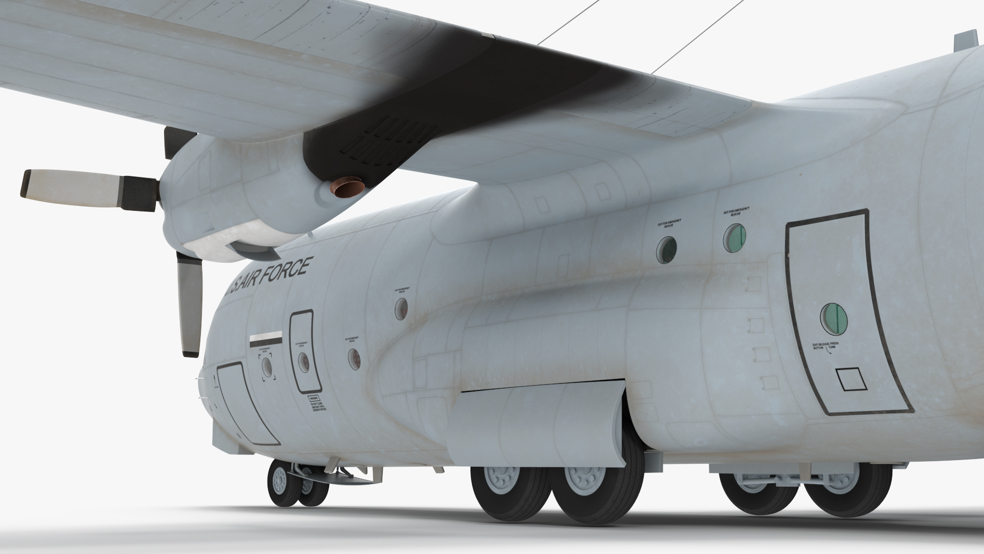 3D Lockheed C 130 Hercules US Military Transport with 20 ft Container