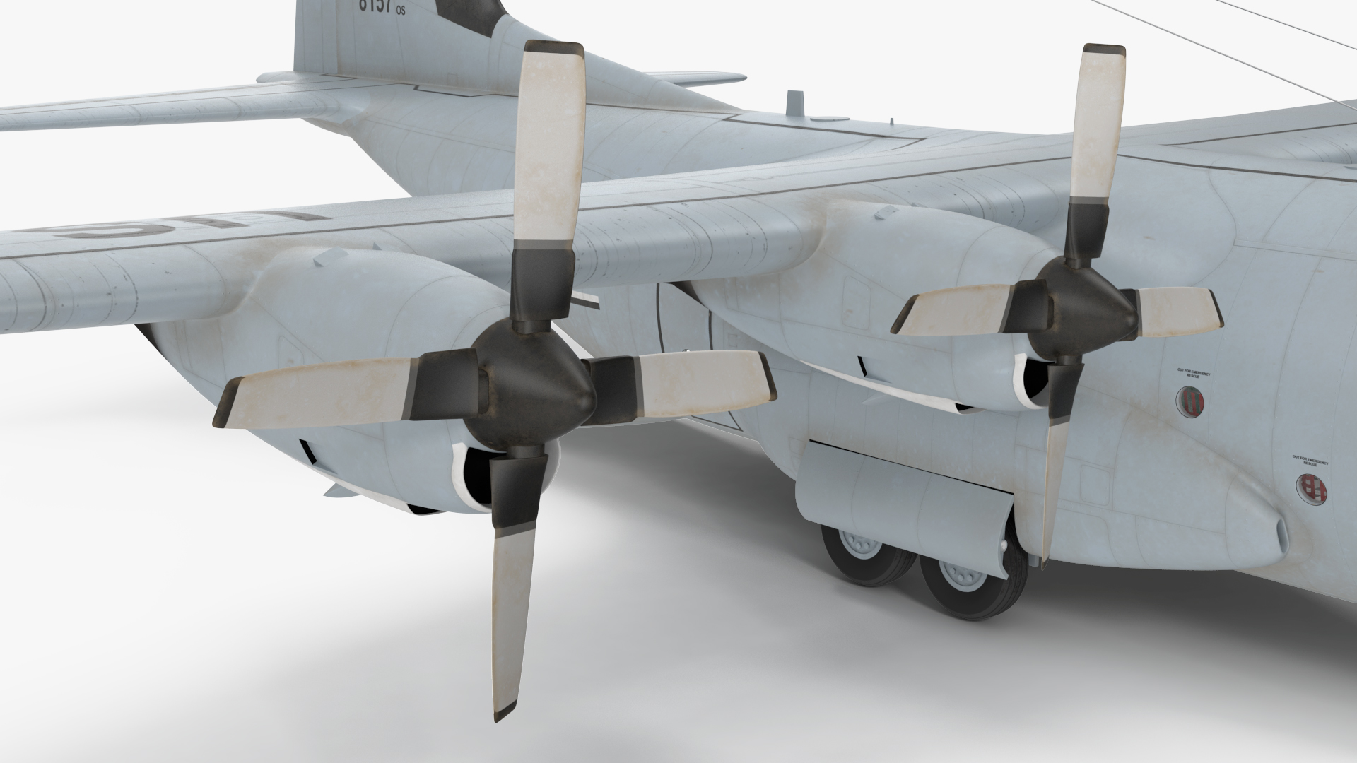 3D Lockheed C 130 Hercules US Military Transport with 20 ft Container