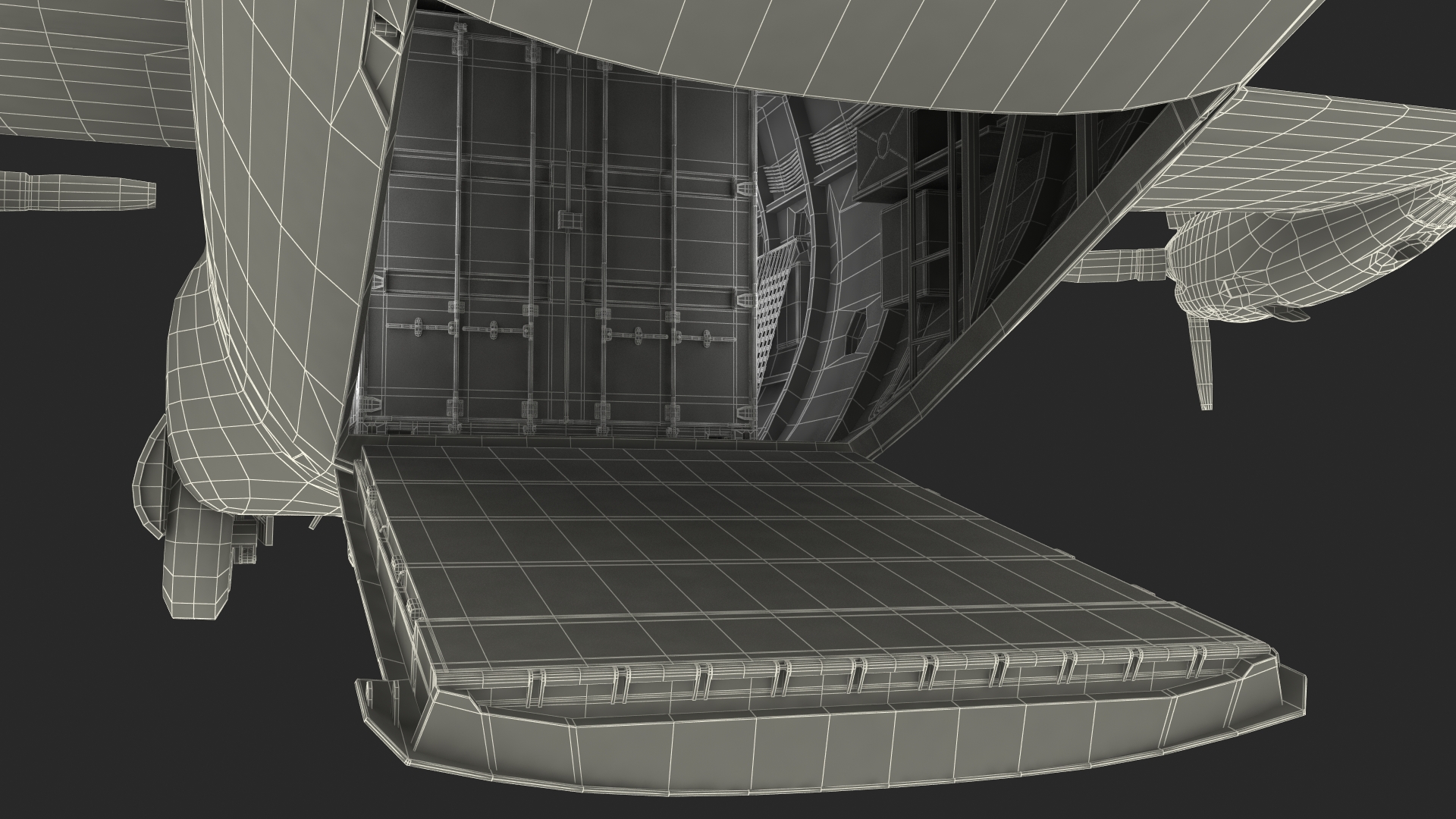 3D Lockheed C 130 Hercules US Military Transport with 20 ft Container