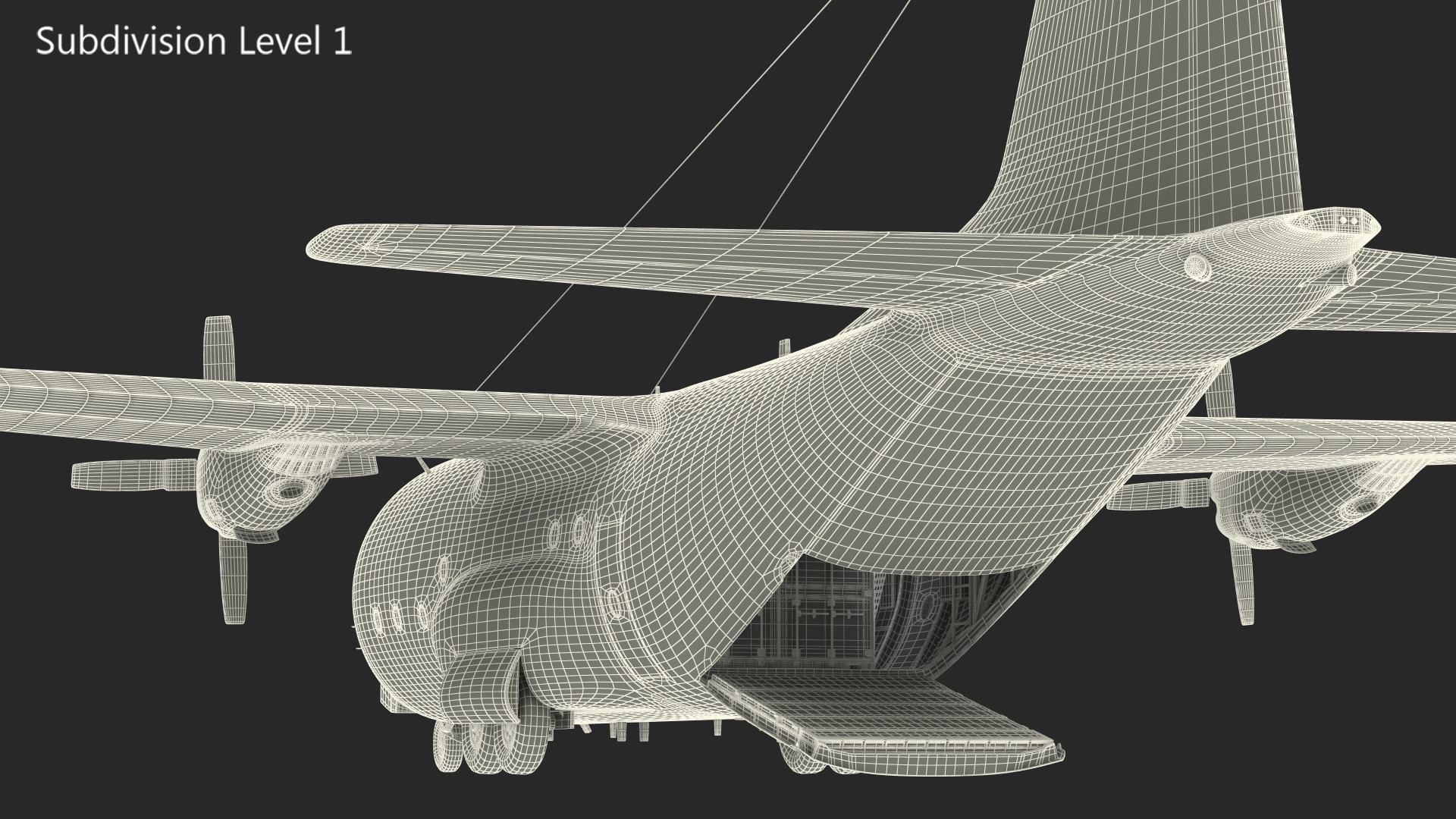 3D Lockheed C 130 Hercules US Military Transport with 20 ft Container