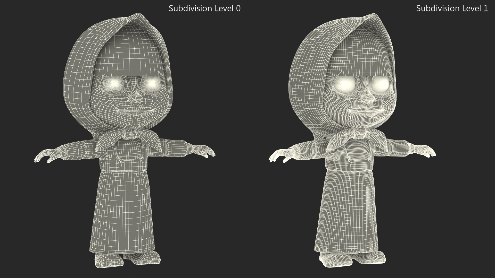Cartoon Character Masha Rigged for Maya 3D model