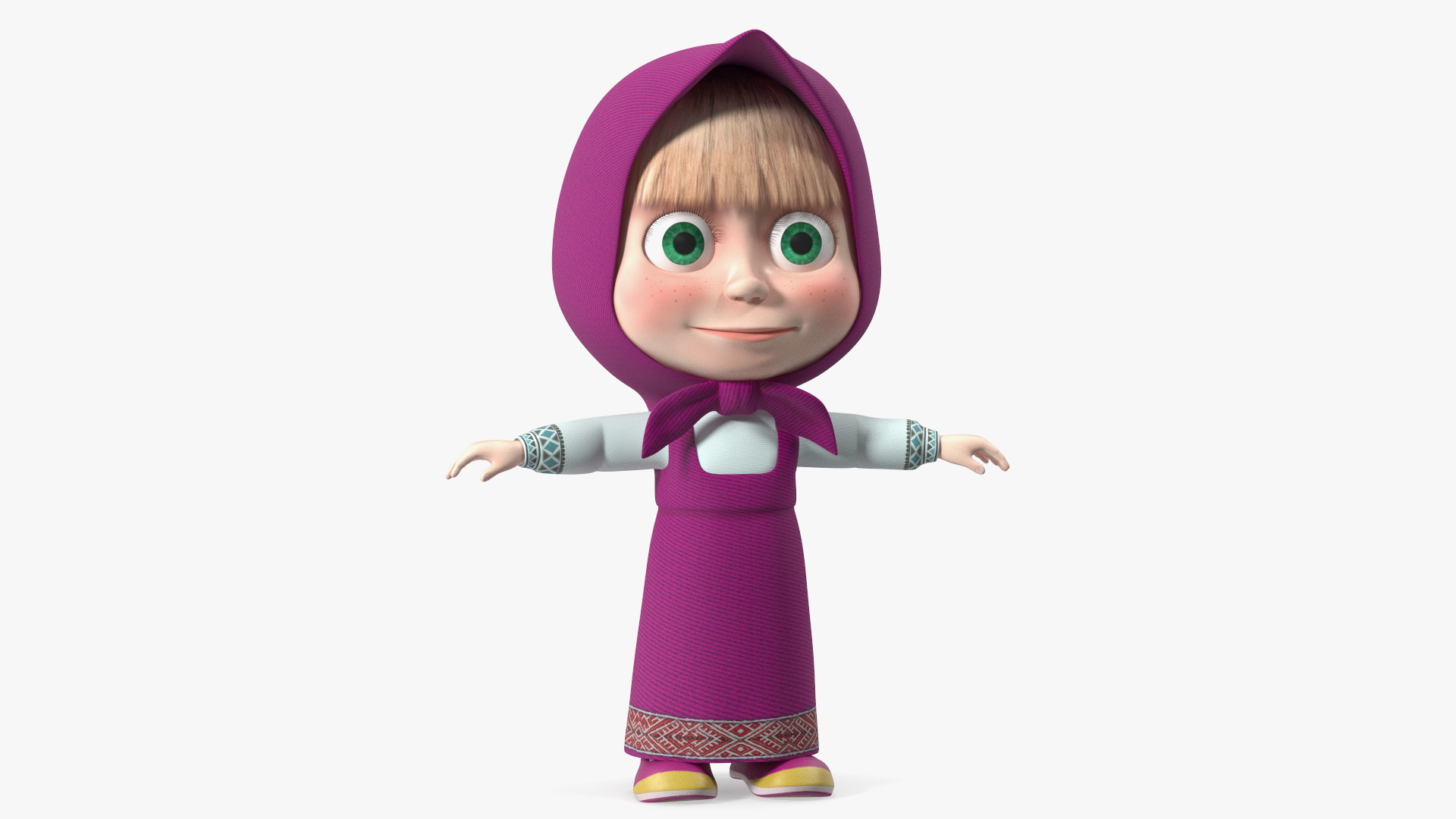 Cartoon Character Masha Rigged for Maya 3D model