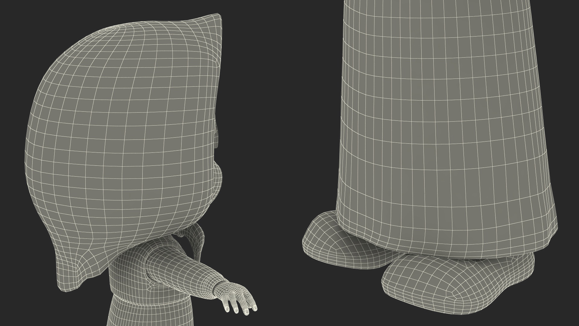 Cartoon Character Masha Rigged for Maya 3D model