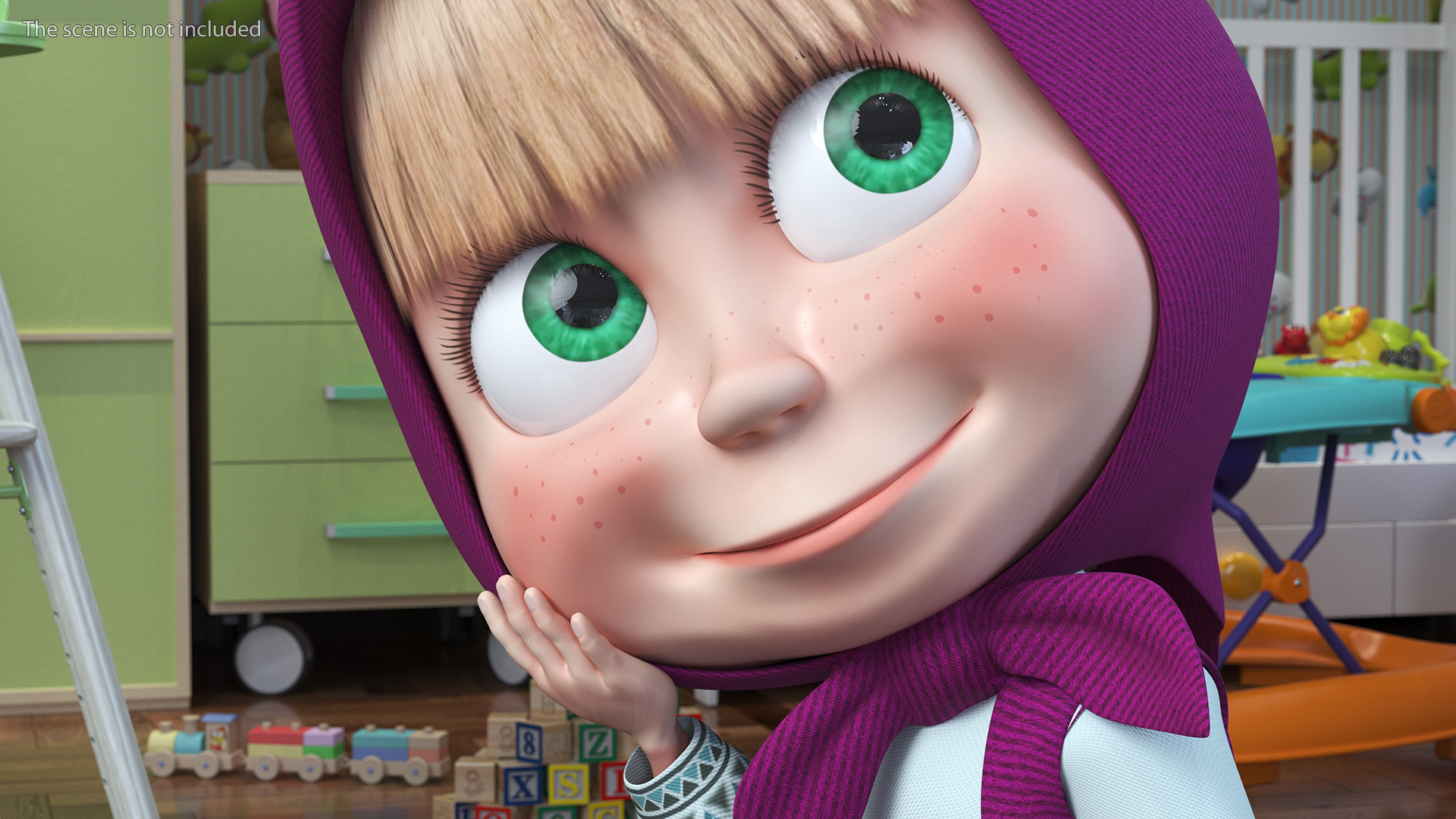 Cartoon Character Masha Rigged for Maya 3D model