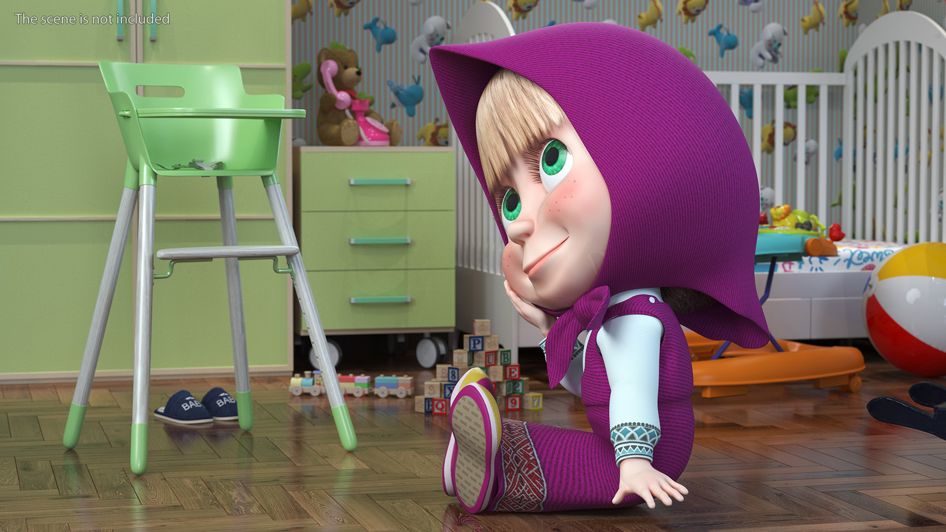 Cartoon Character Masha Rigged for Maya 3D model